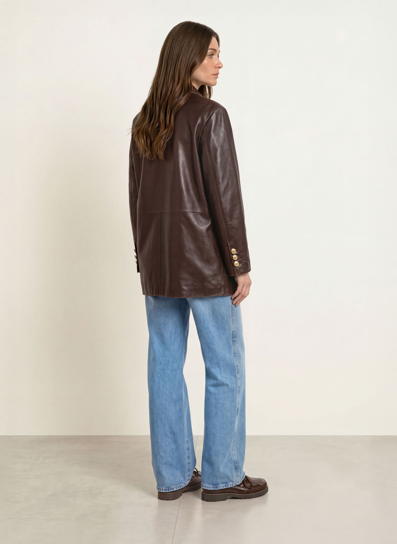 CLAUDIE PIERLOT Lederjacke: DUNKELBRAUN