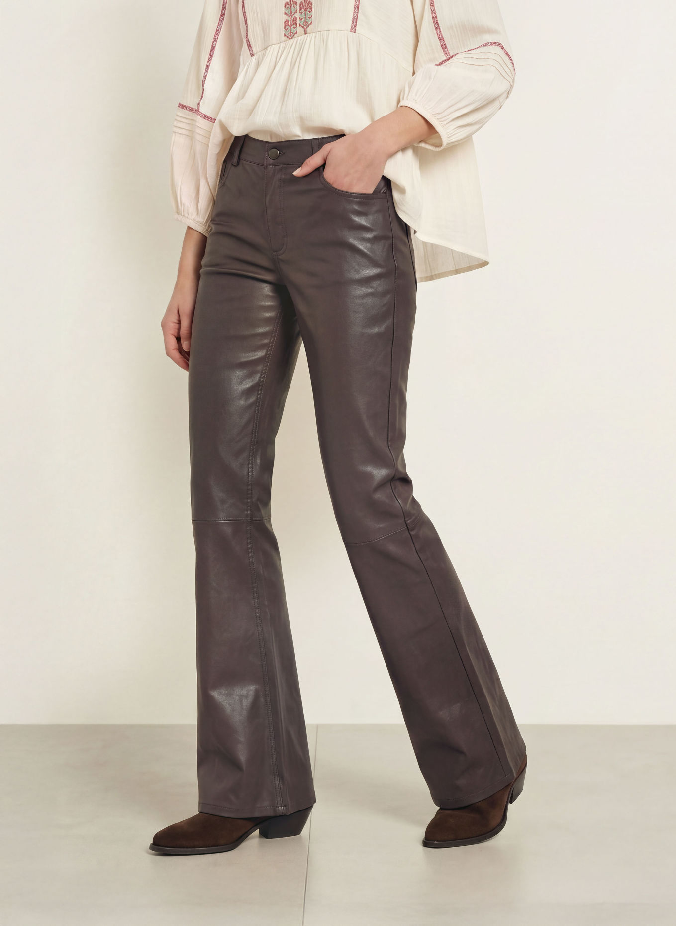 ba&sh Lederhose LIOR: DUNKELBRAUN