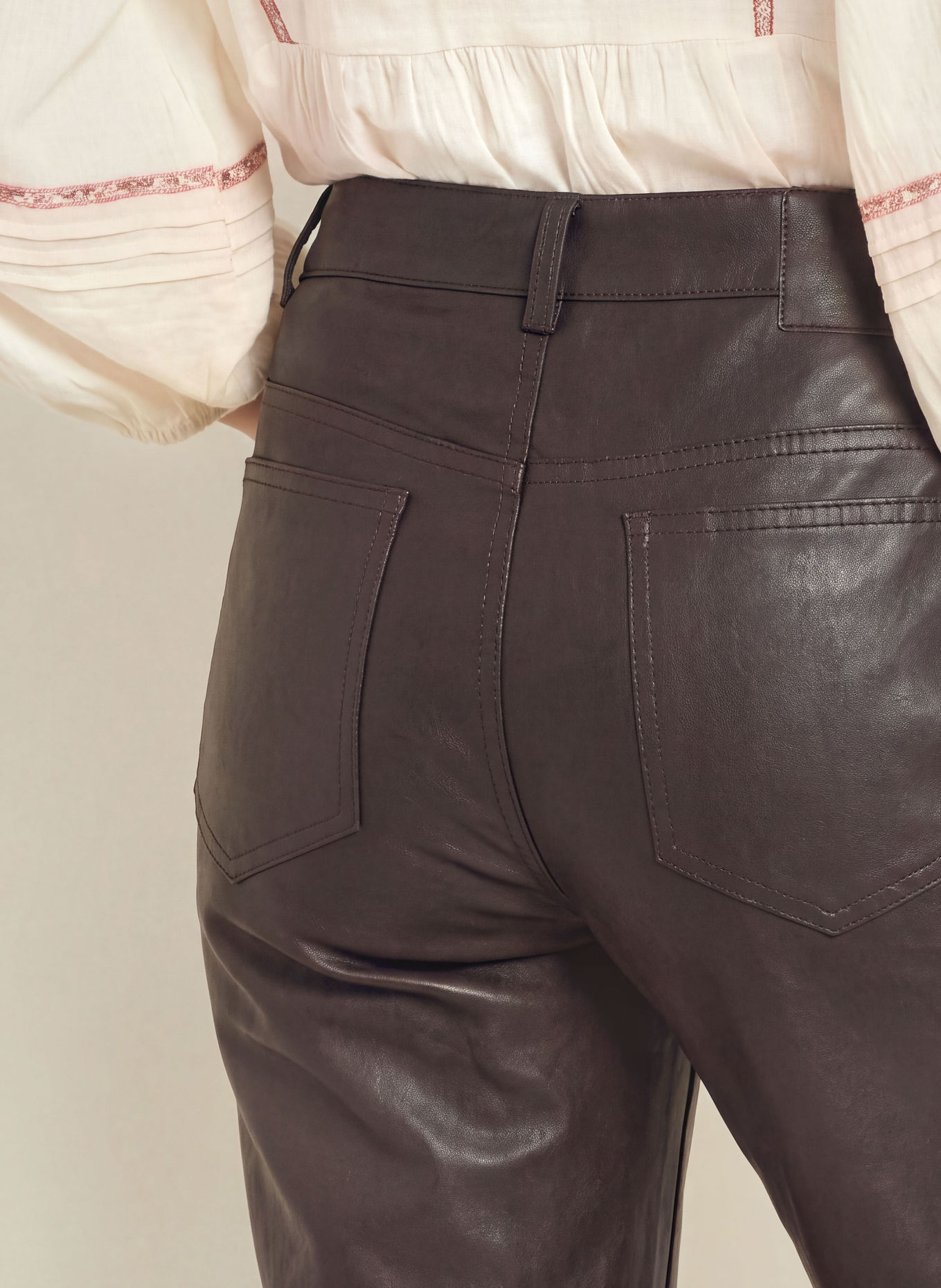 ba&sh Lederhose LIOR: DUNKELBRAUN