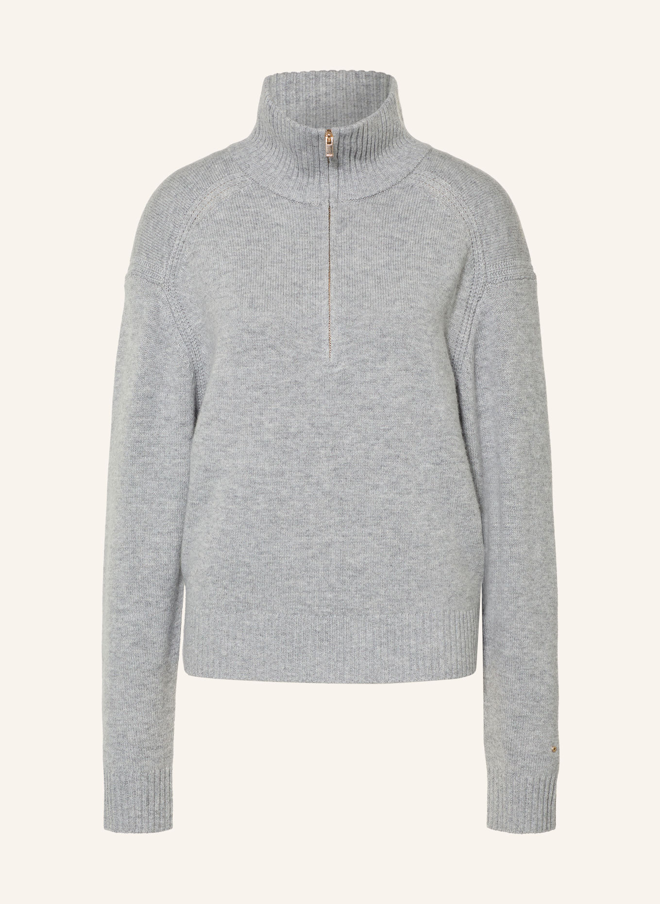 maje Sweter typu troyer: JASNOCZARY
