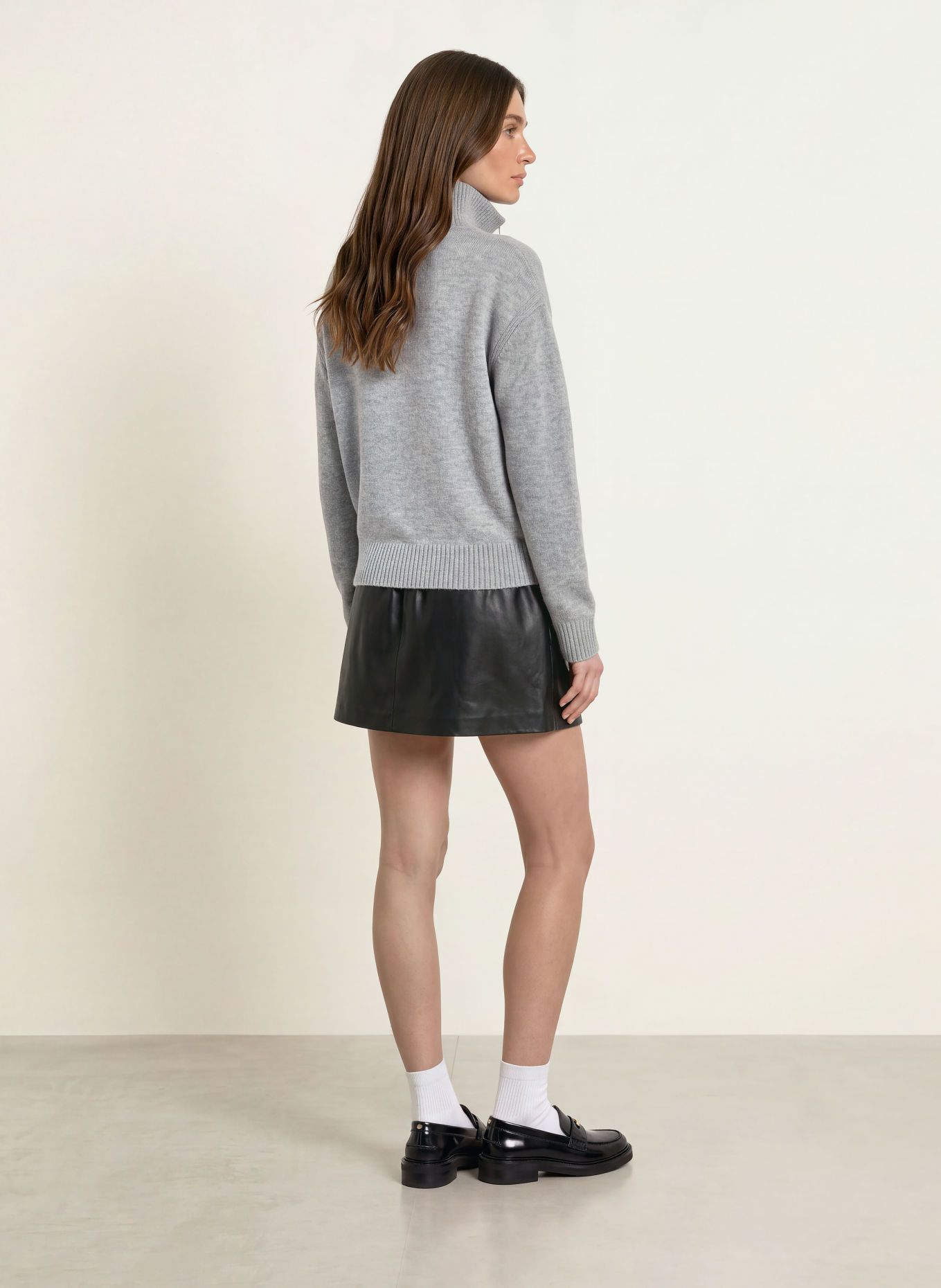 maje Sweter typu troyer: JASNOCZARY