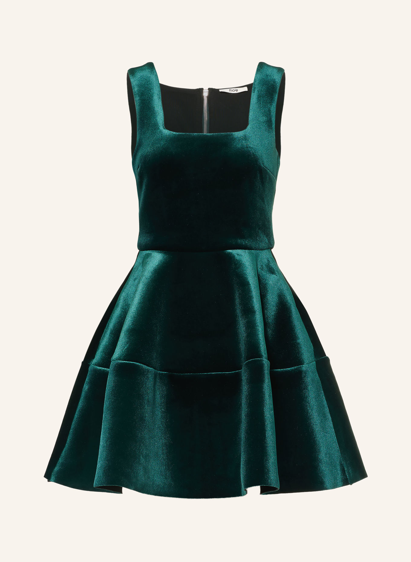 maje Samtkleid: DUNKELGRÜN
