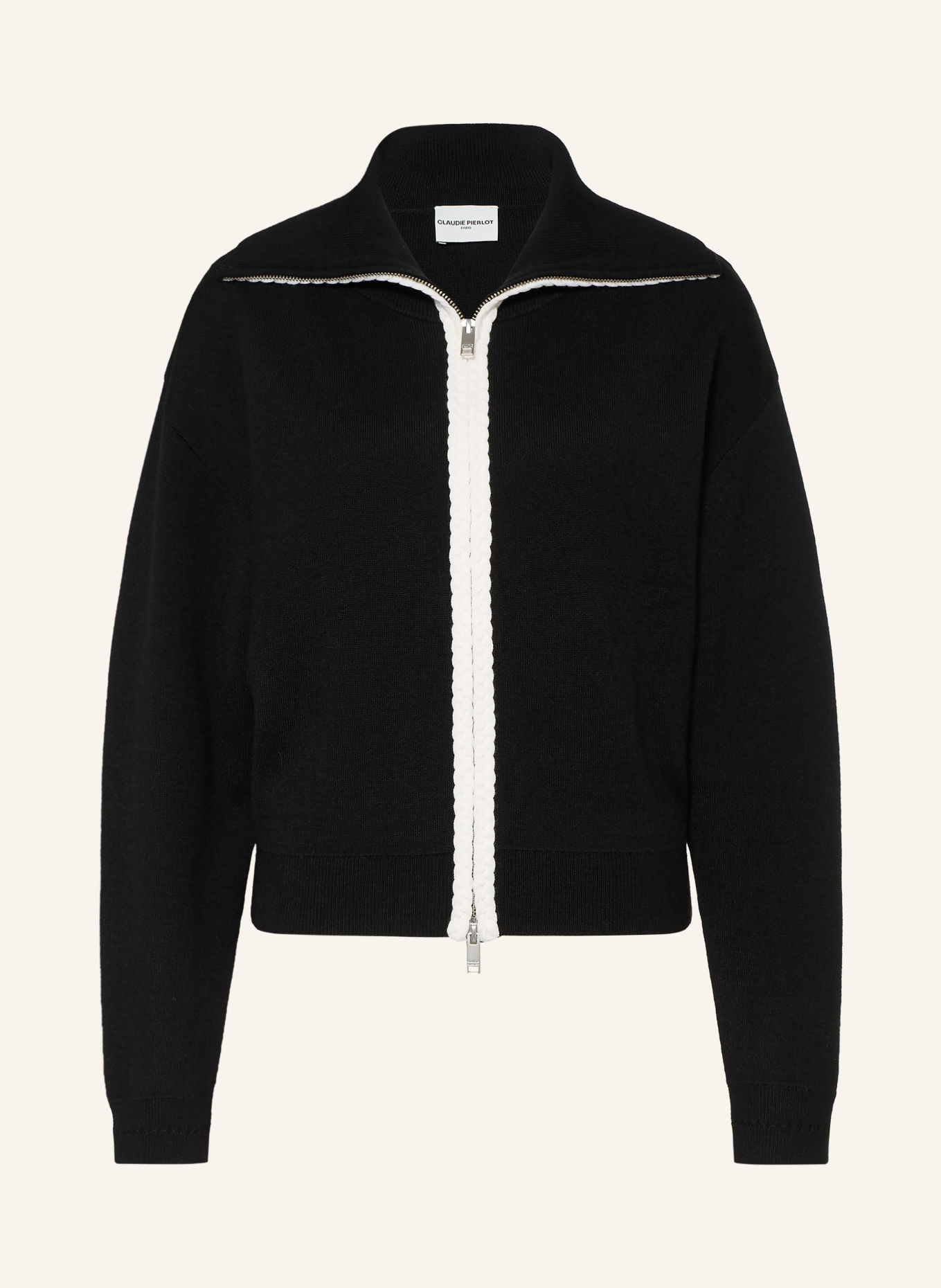 CLAUDIE PIERLOT Strickjacke: SCHWARZ / WEISS