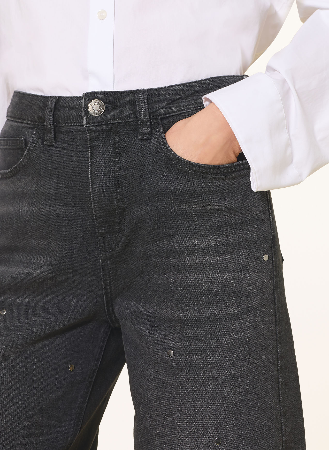 OPUS Jean 7/8 LOLAH SPARK à rivets: 70430 black