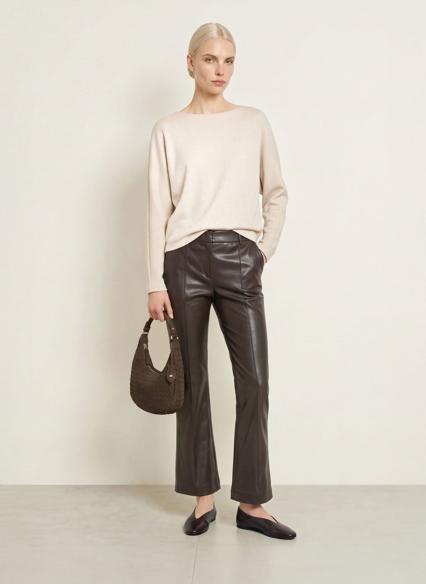 OPUS Sweatshirt GANTI avec fil pailleté: CRÈME