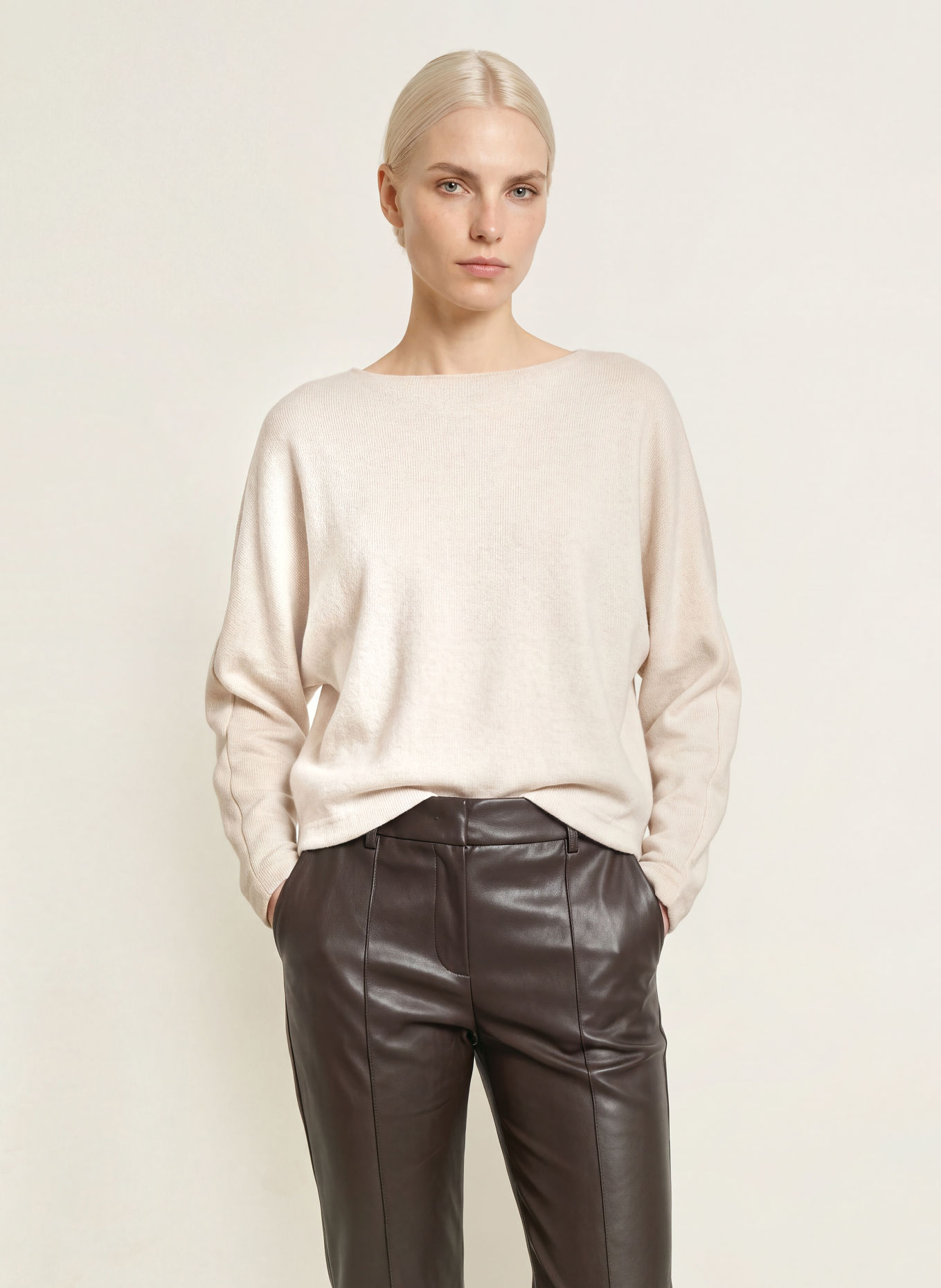 OPUS Sweatshirt GANTI avec fil pailleté: CRÈME