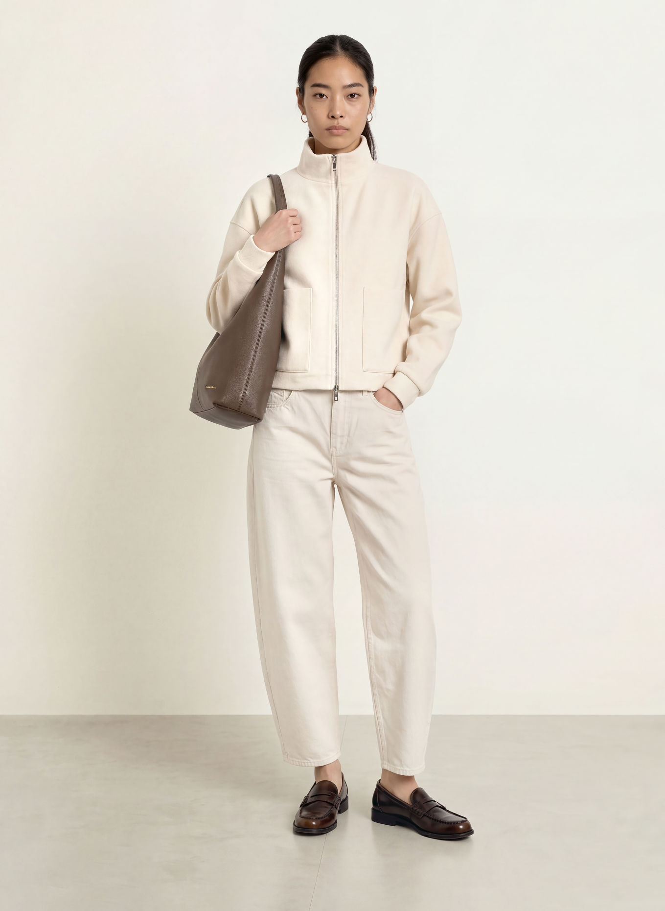 OPUS Sweat zippé GINKA: CRÈME