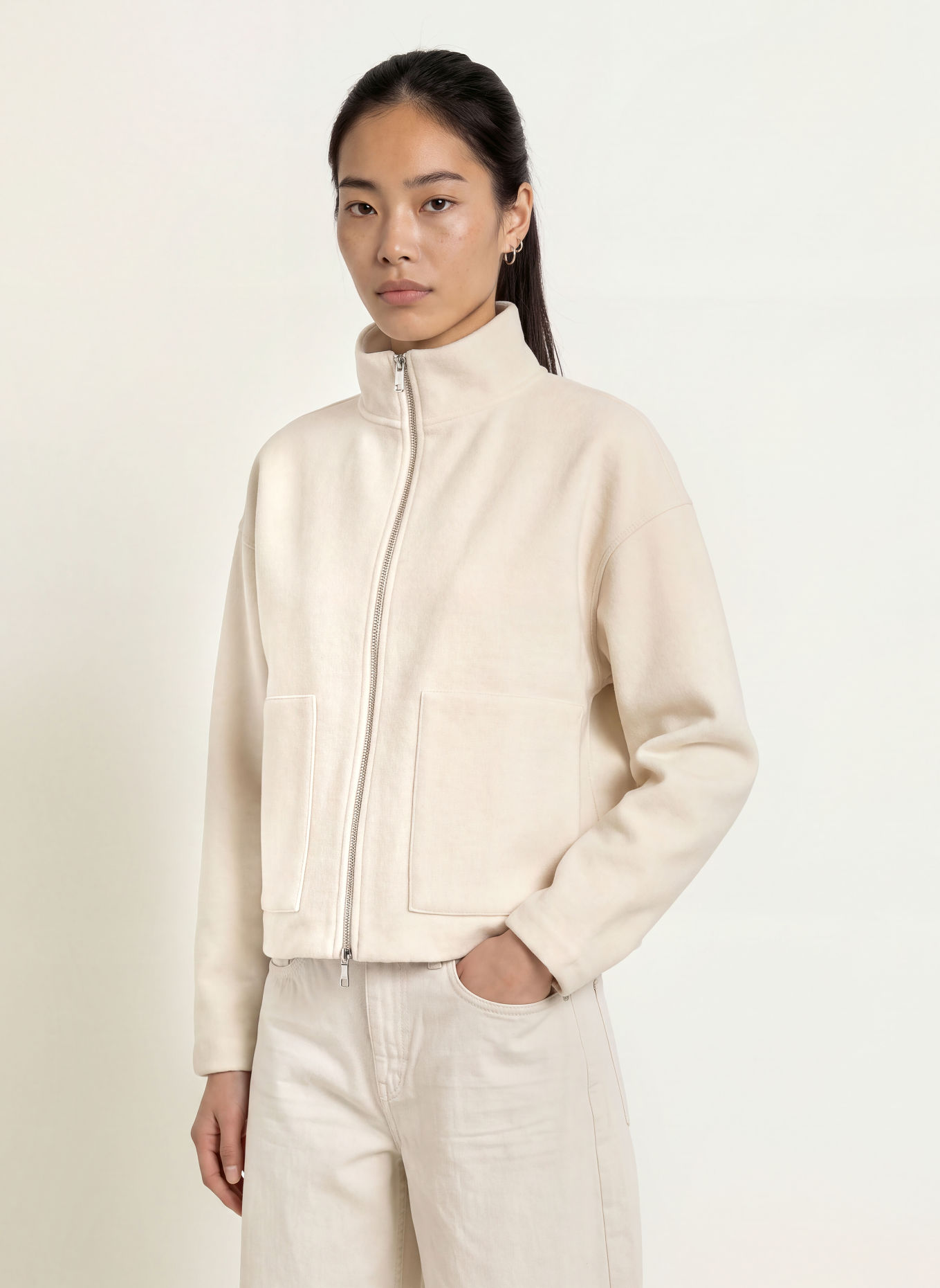 OPUS Sweat zippé GINKA: CRÈME