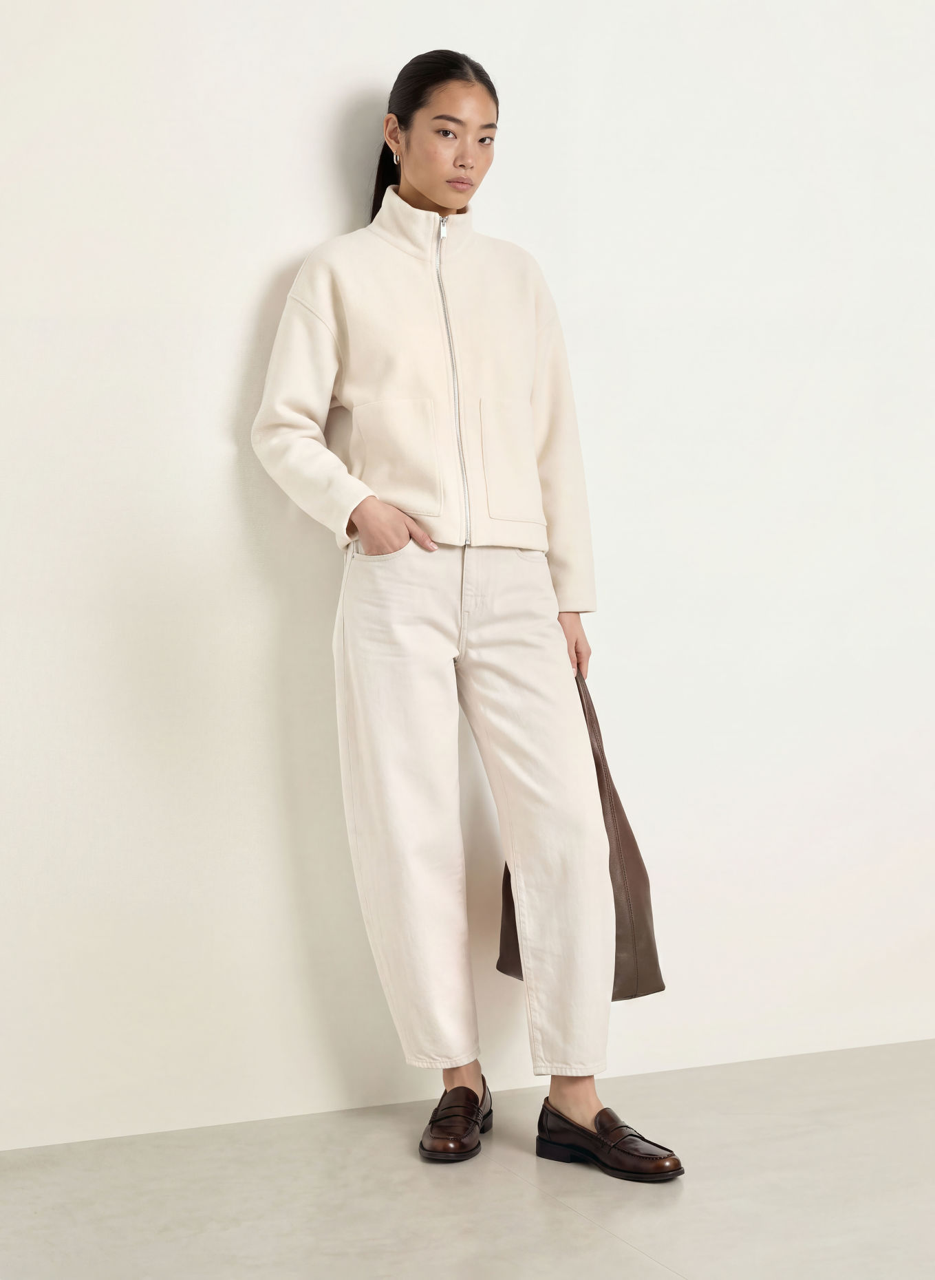 OPUS Sweat zippé GINKA: CRÈME