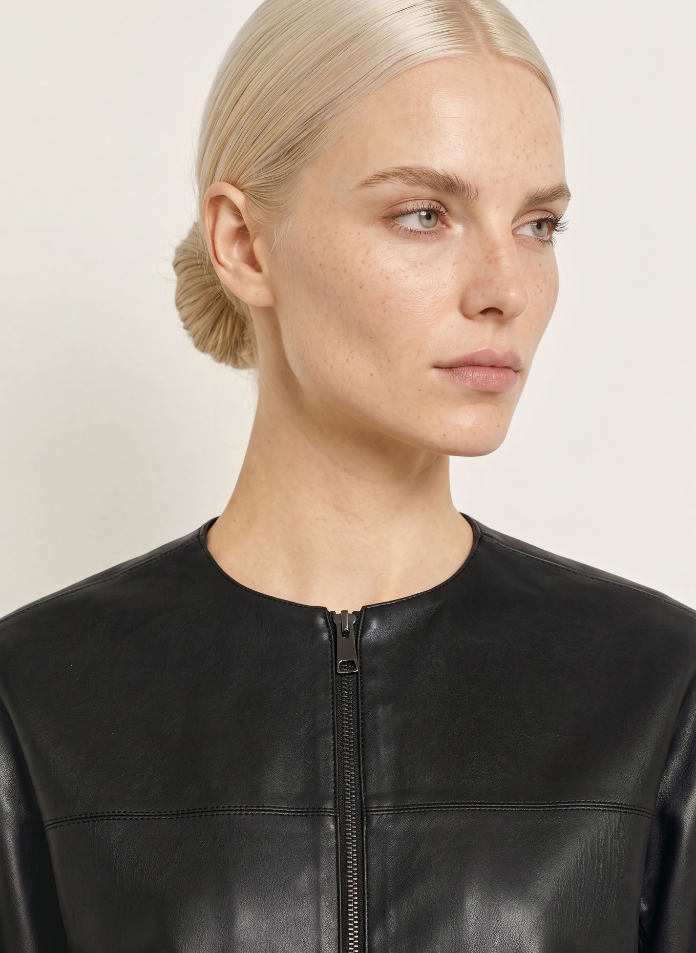 OPUS Veste JATINA aspect cuir: NOIR