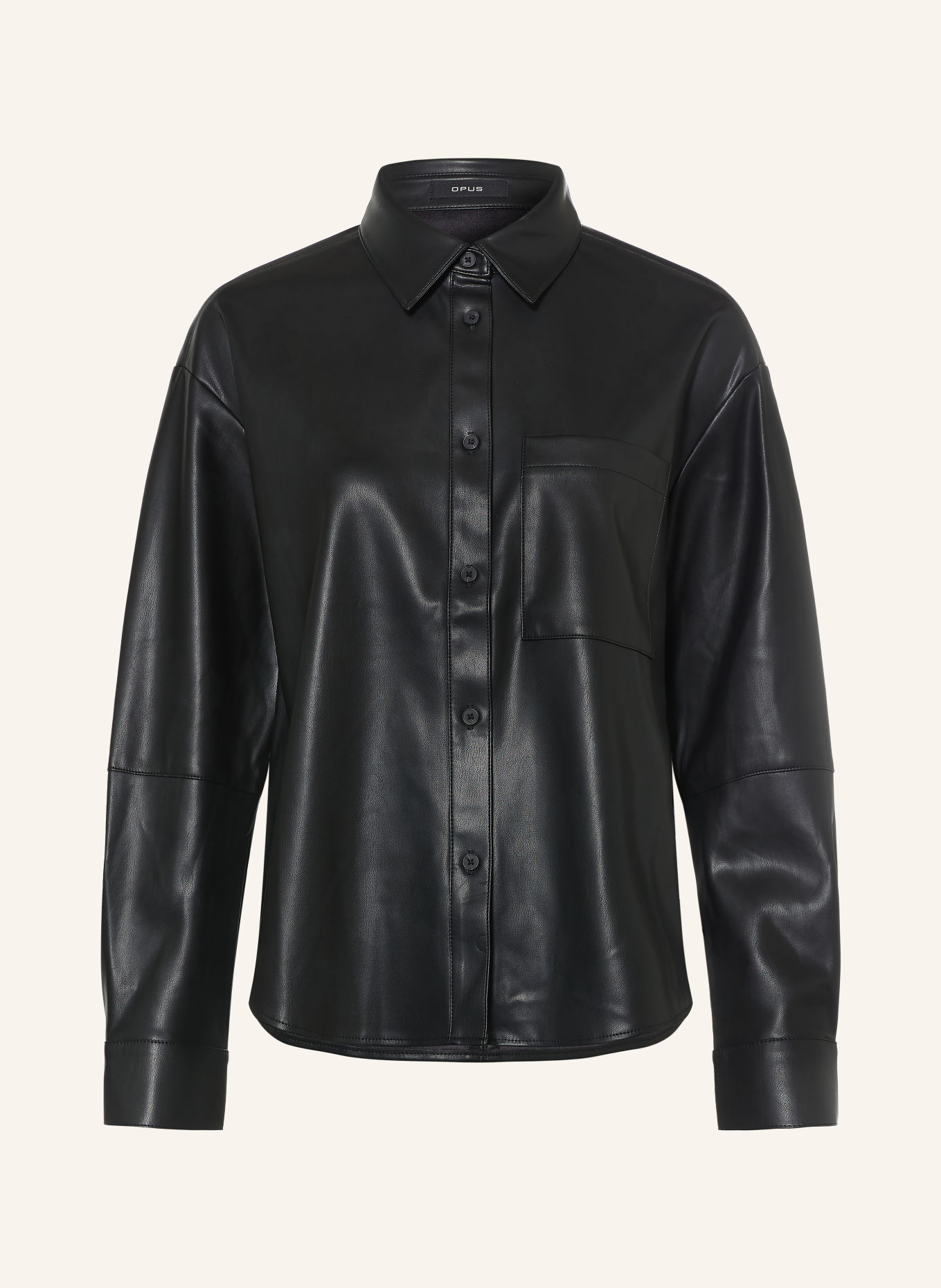 OPUS Chemisier FALAXY aspect cuir: NOIR