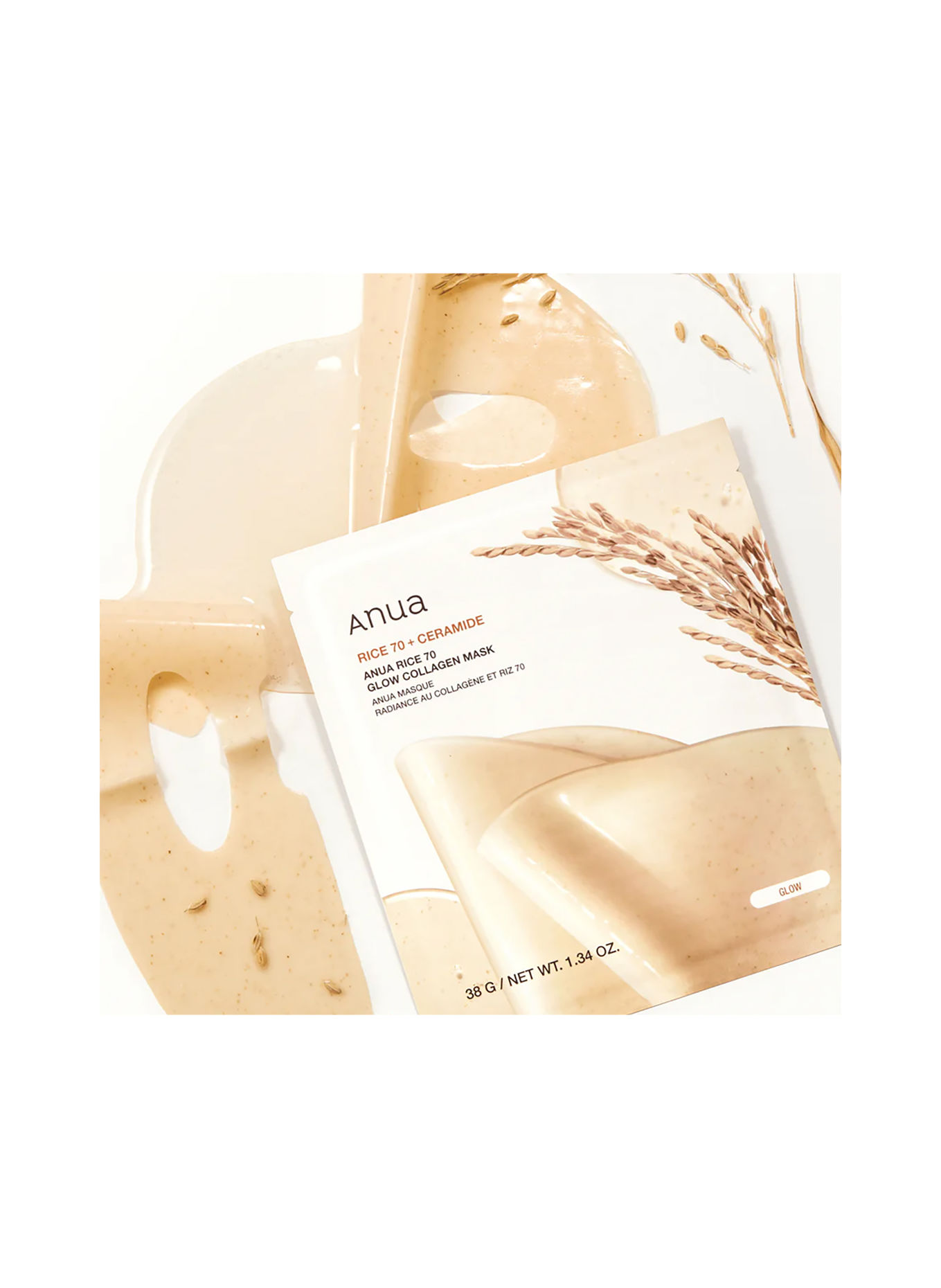 ANUA RICE 70 GLOW COLLAGEN MASK (4 STÜCK)