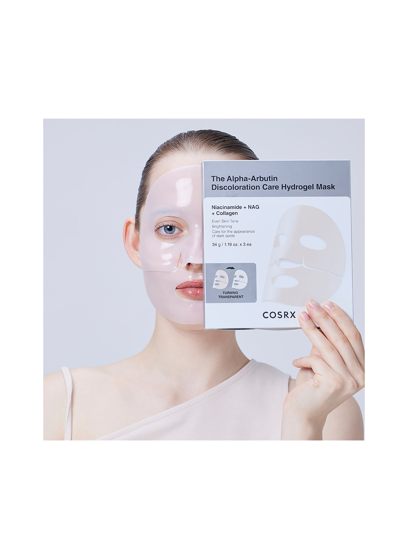 COSRX THE ALPHA-ARBUTIN DISOLORATION CARE HYDROGEL MASK (3 STÜCK)
