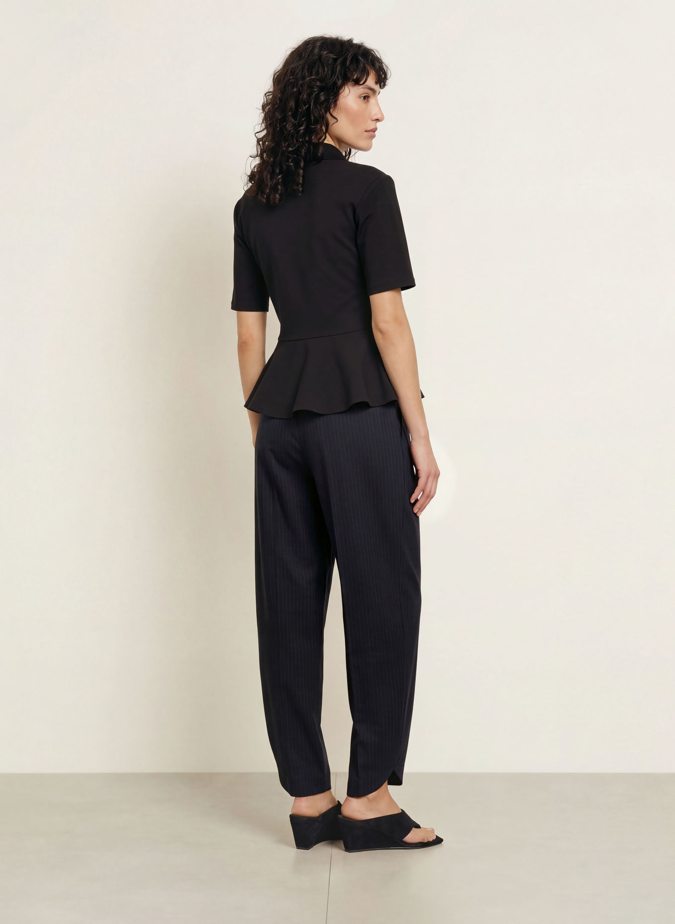 SANDRO Jersey-Poloshirt: SCHWARZ