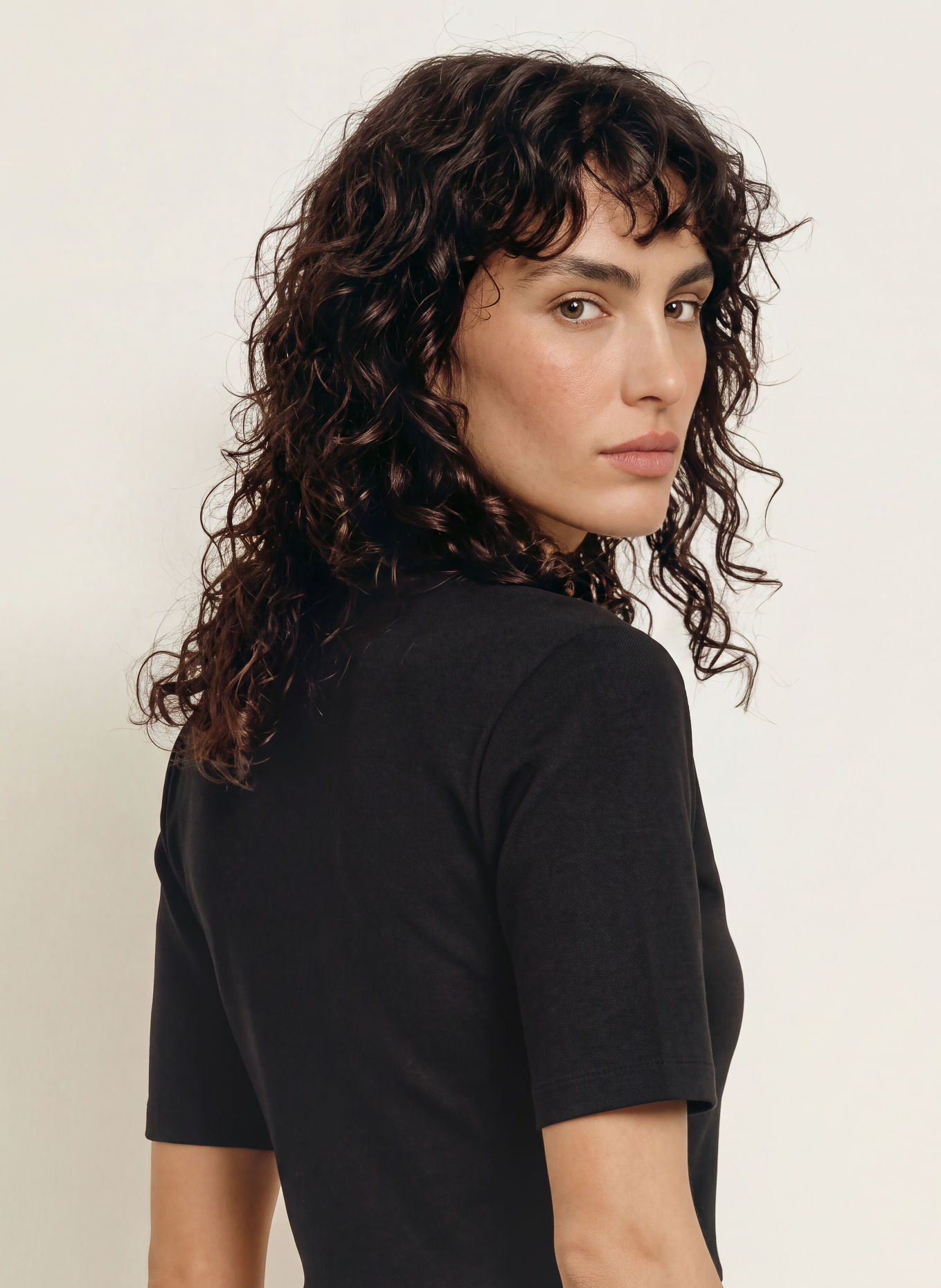 SANDRO Jersey-Poloshirt: SCHWARZ