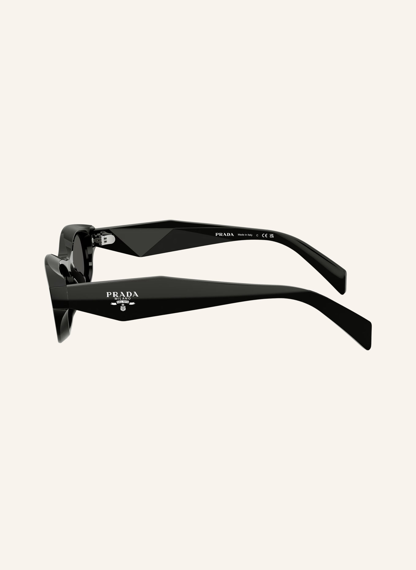 PRADA Solbrille PR D24S: SORT/ MØRKEGRÅ