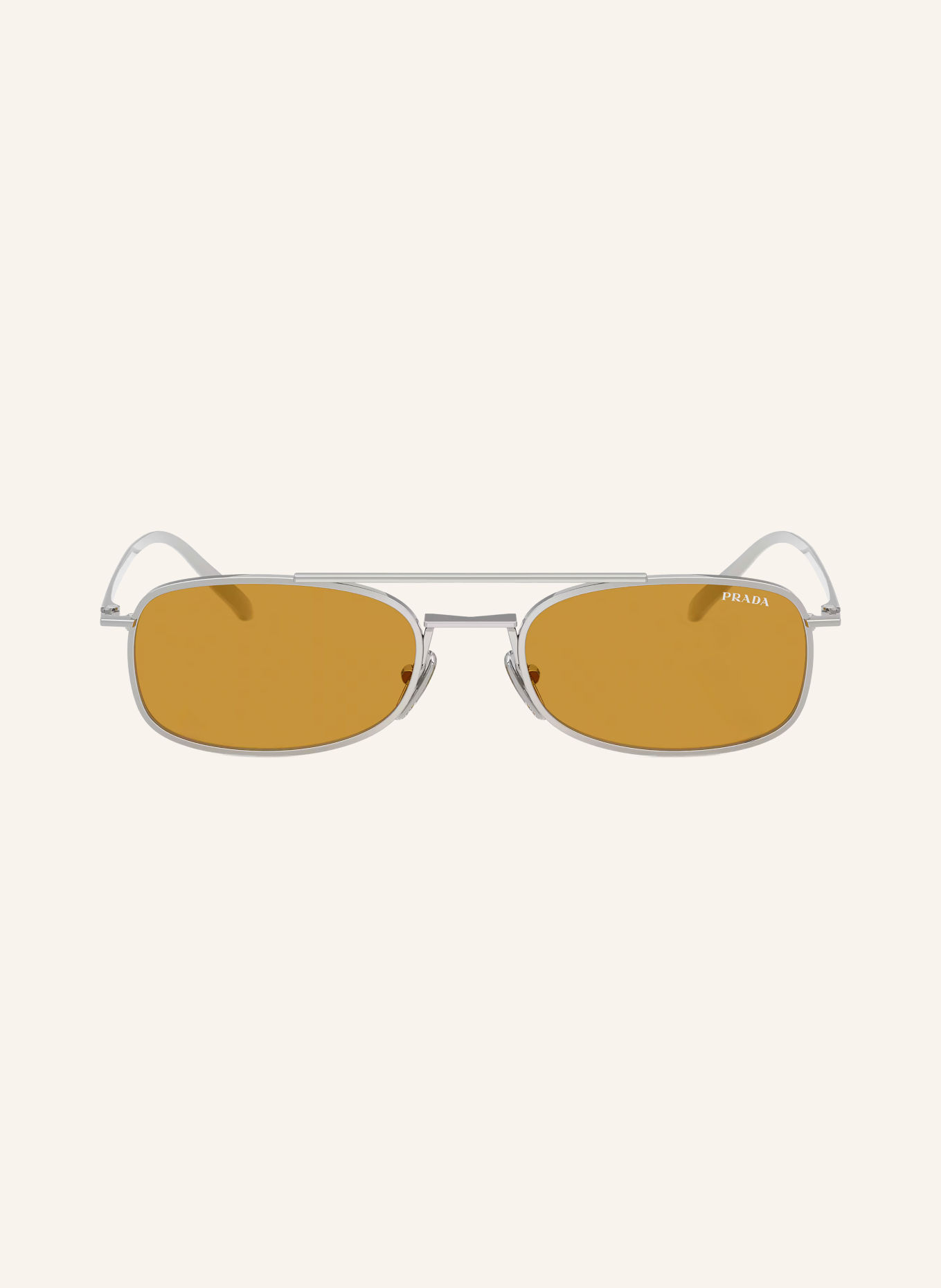 PRADA Solbrille PR D59S: SØLV/MØRKEGUL