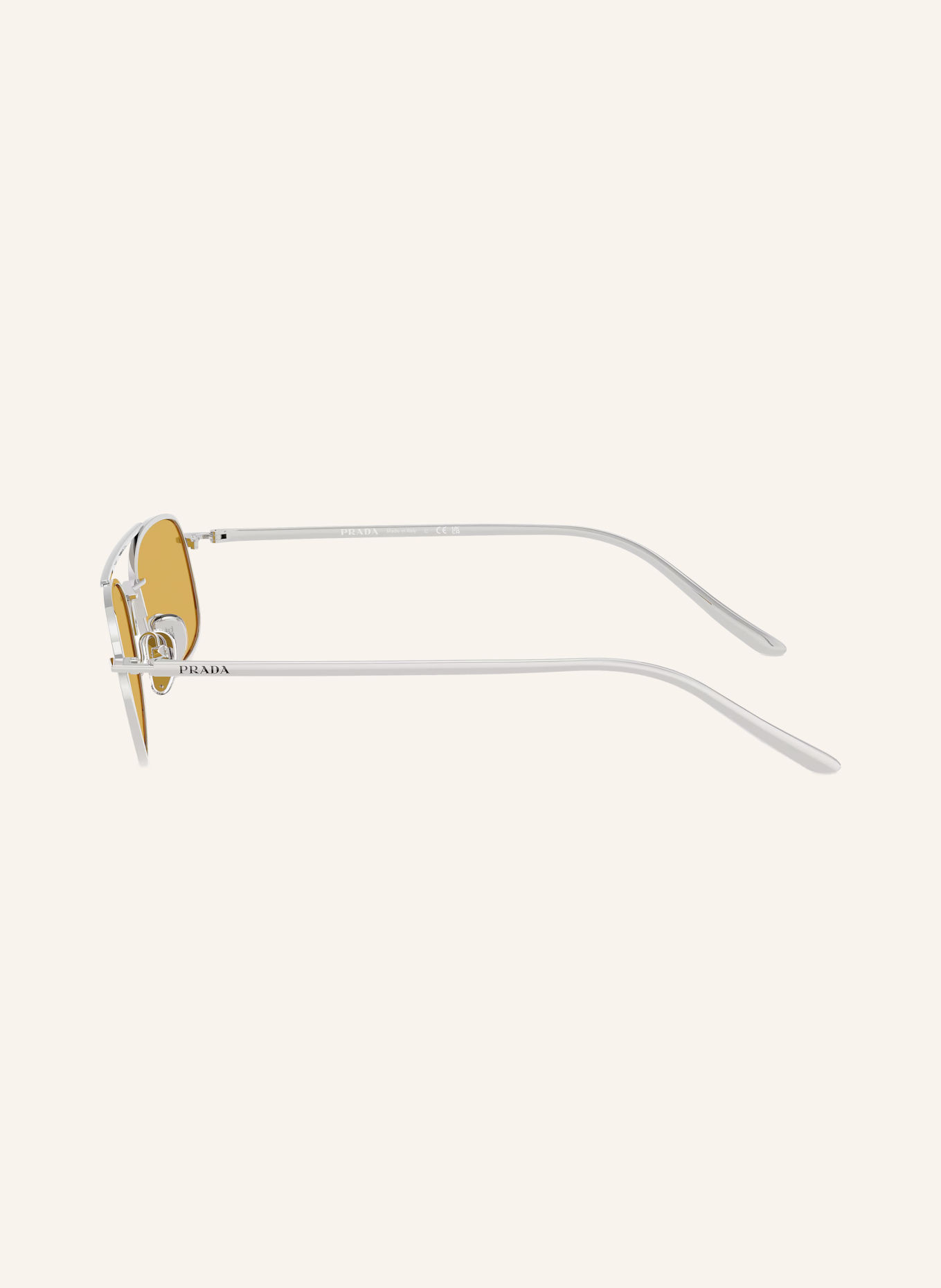 PRADA Solbrille PR D59S: SØLV/MØRKEGUL