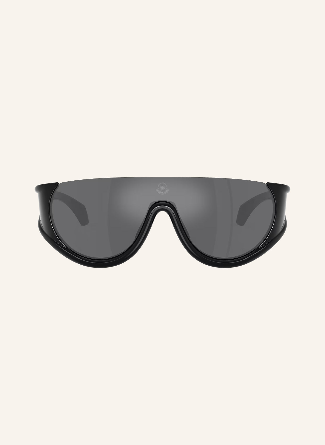 MONCLER Sunglasses ME8022: SHINY BLACK/ DARK GREY MIRROR SILVER