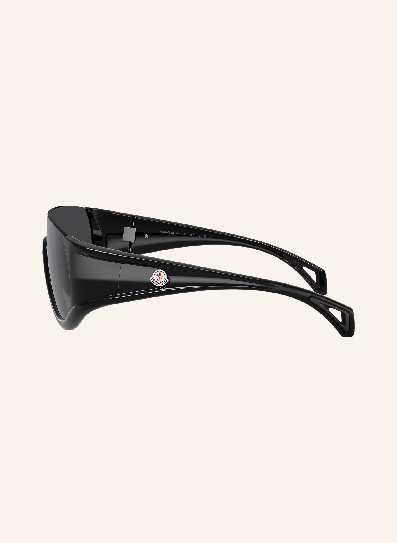 MONCLER Sunglasses ME8022: SHINY BLACK/ DARK GREY MIRROR SILVER