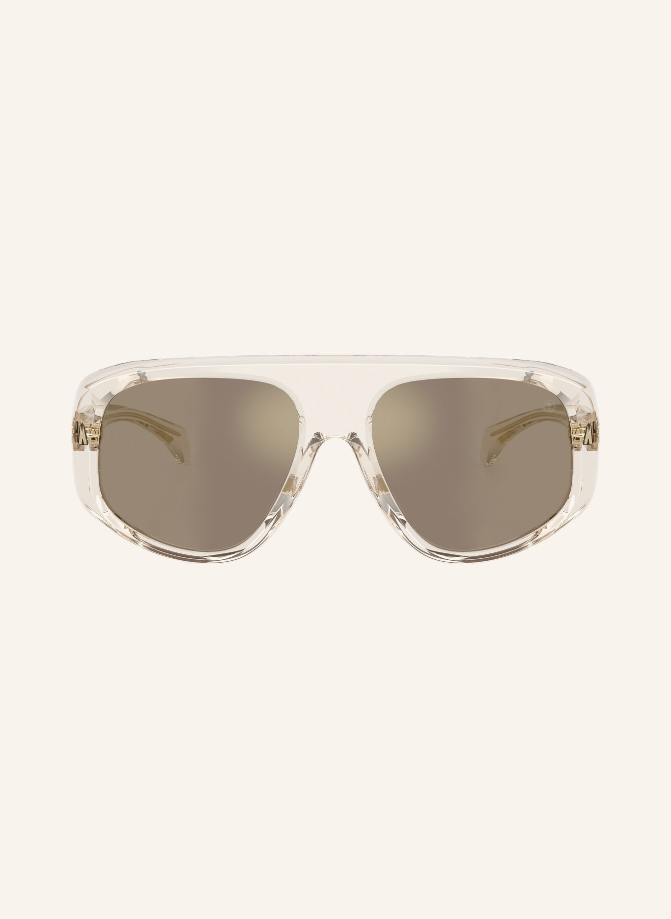 MONCLER Sunglasses ME6035U: WHITE/LIGHT BROWN MIRRORED