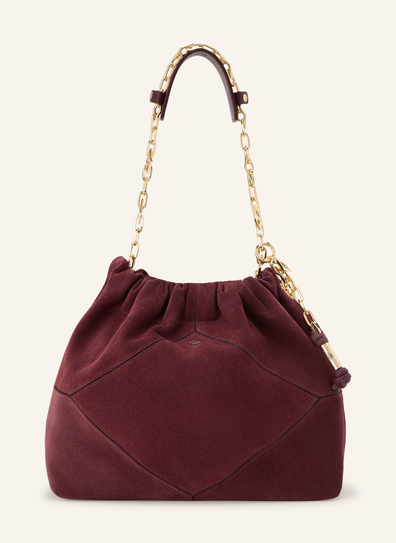 ba&sh Schultertasche JUNE MEDIUM: DUNKELROT / GOLD
