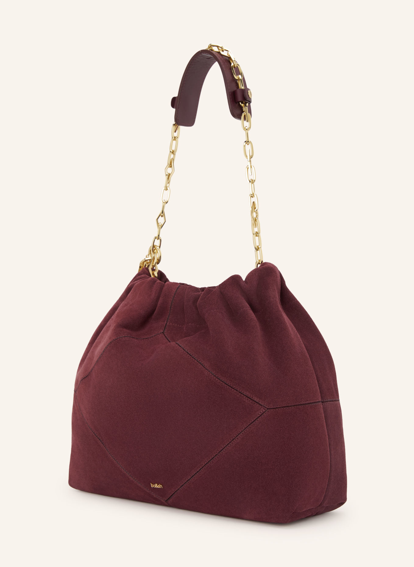 ba&sh Schultertasche JUNE MEDIUM: DUNKELROT / GOLD