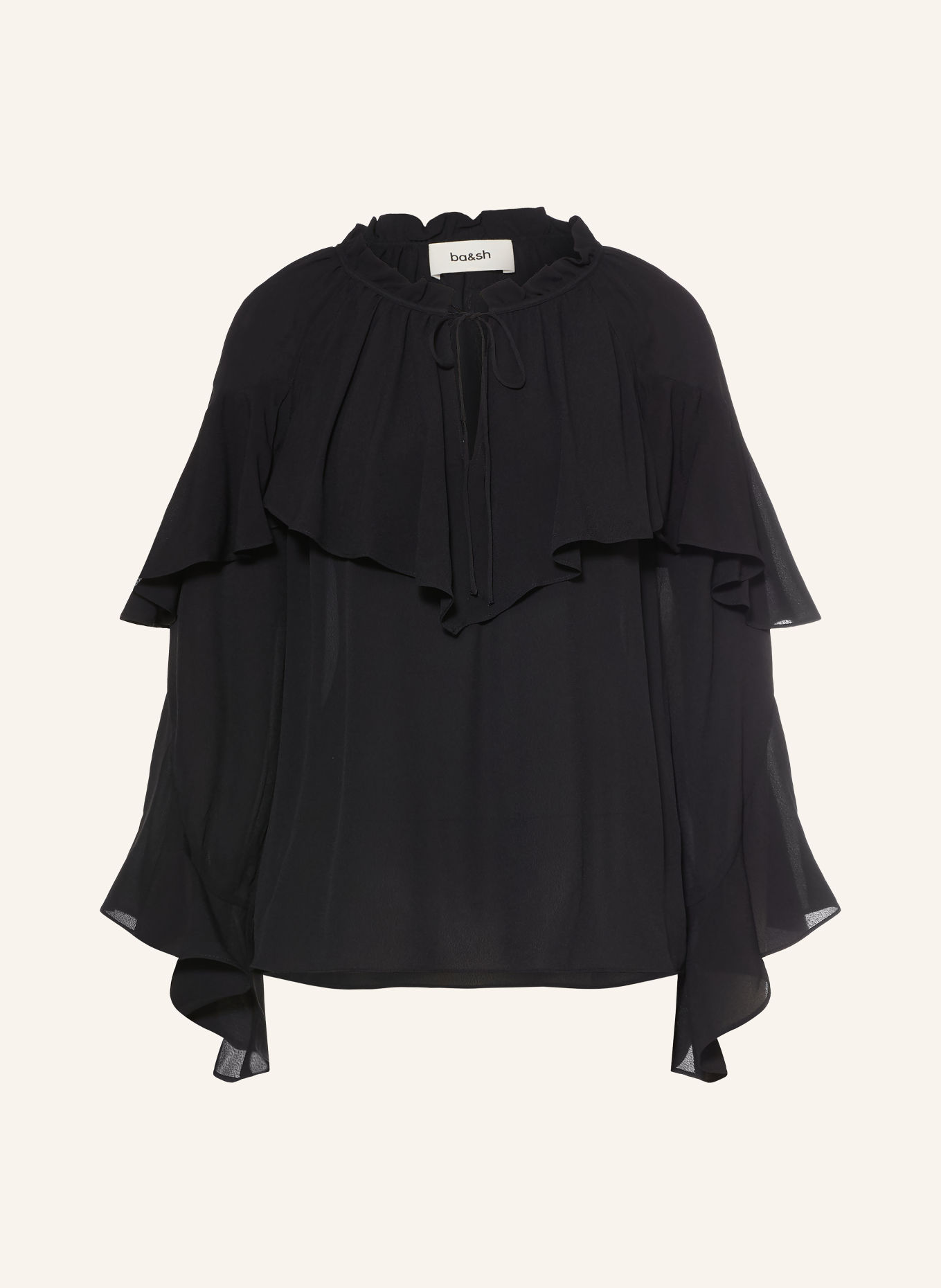 ba&sh Blusenshirt BETTY mit Volants: SCHWARZ
