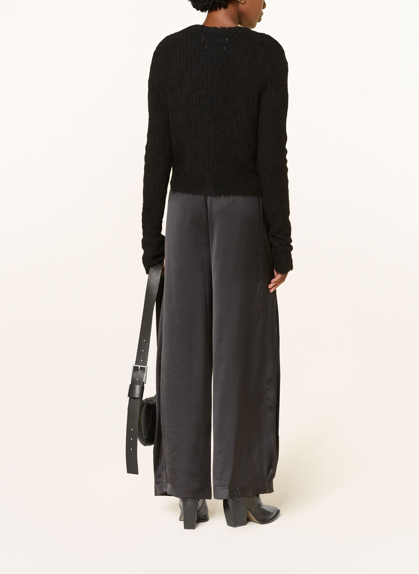 ALLSAINTS Vest MABEL met alpaca: ZWART
