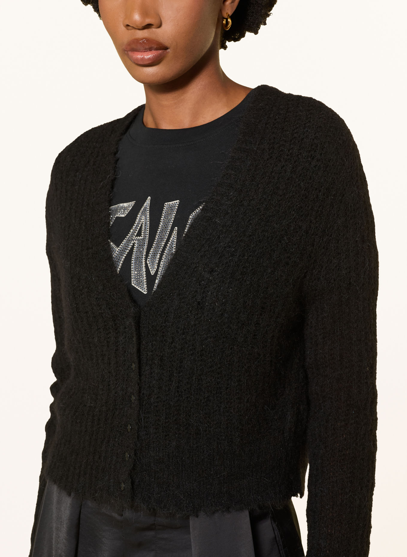 ALLSAINTS Vest MABEL met alpaca: ZWART