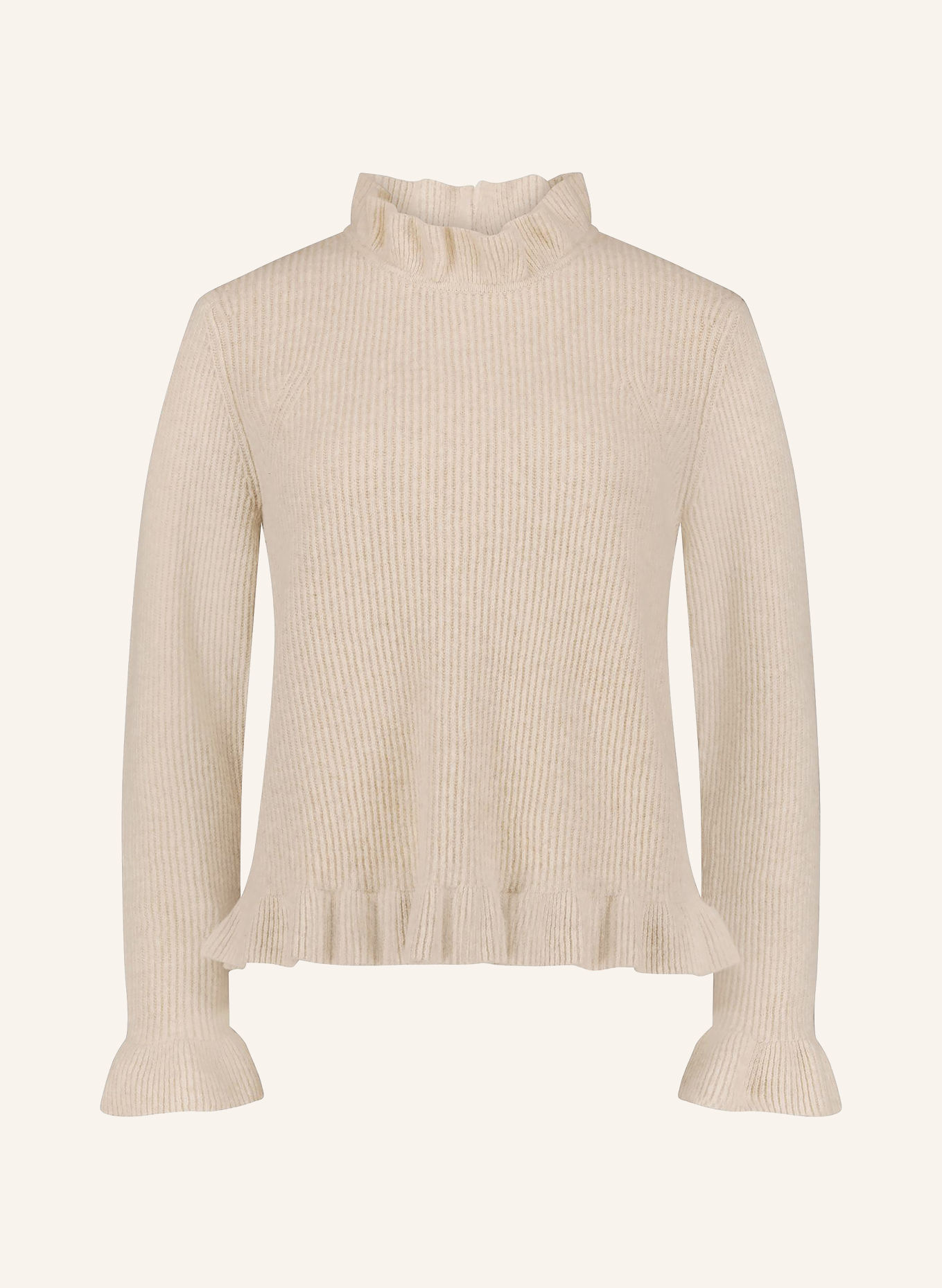 CARTOON Pullover mit Rüschen: BEIGE