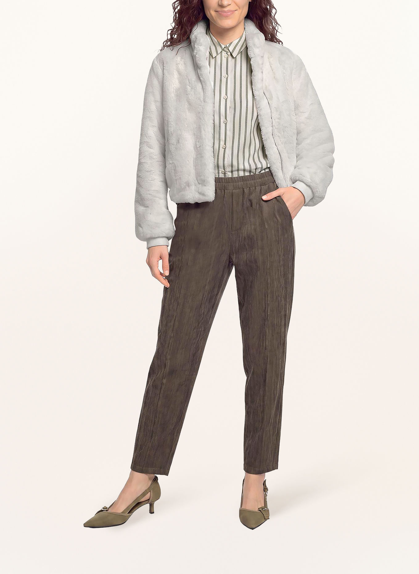 CARTOON Blouson van kunstbont: WIT
