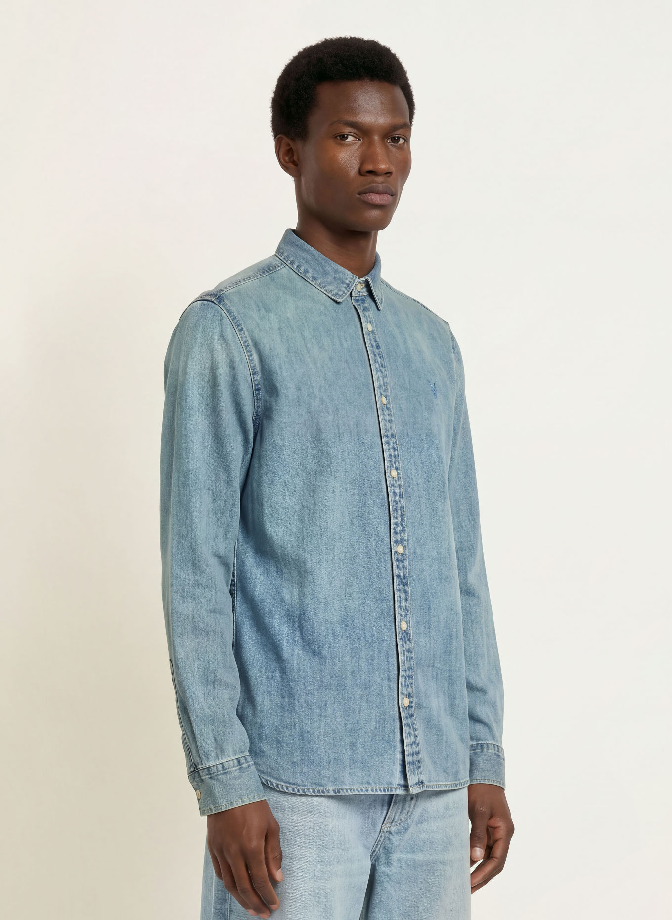 ALLSAINTS Jeanshemd GLEASON Slim Fit: LICHTBLAUW