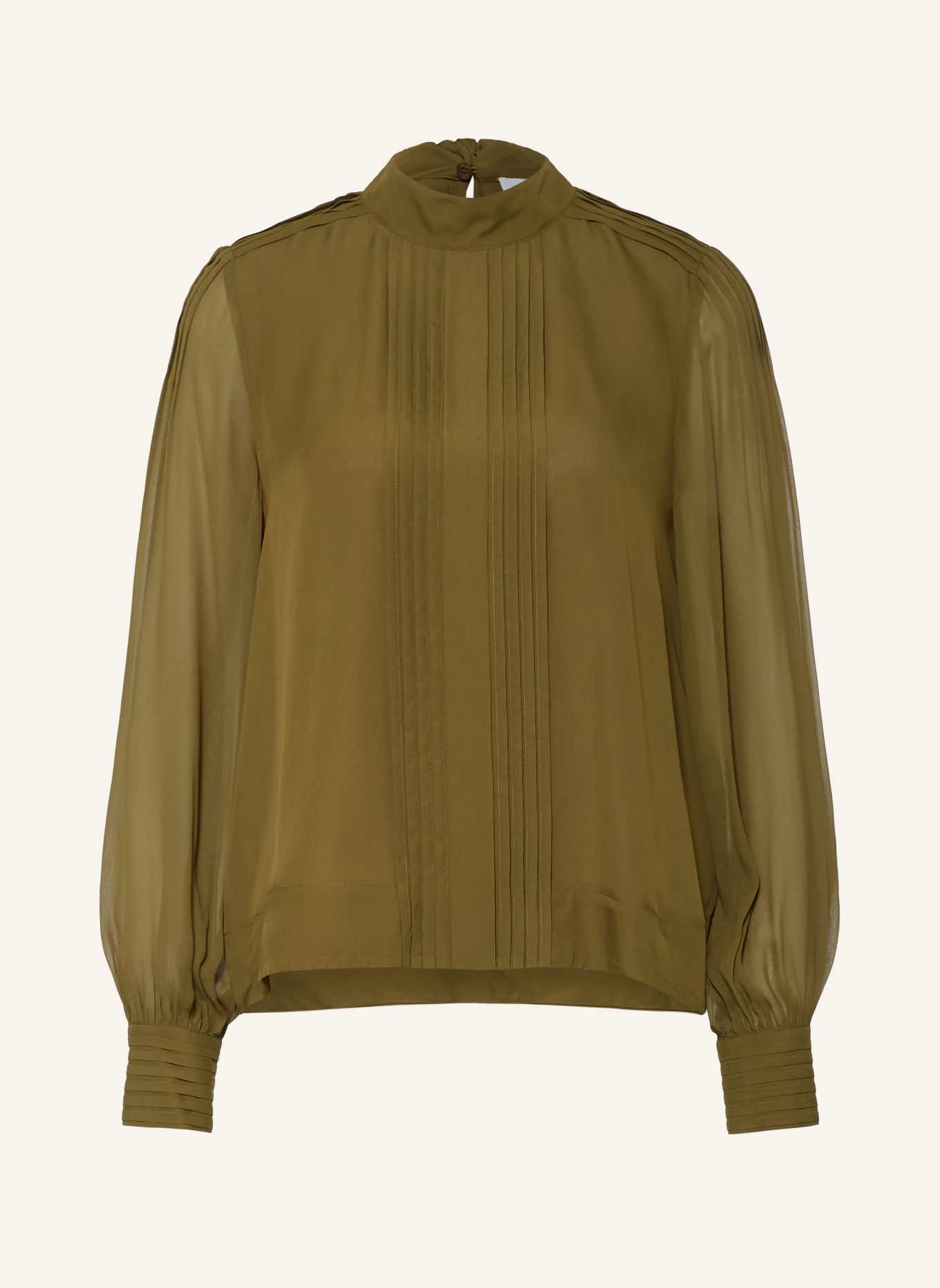REISS Blusenshirt OTTILIE mit Plissees: OLIV