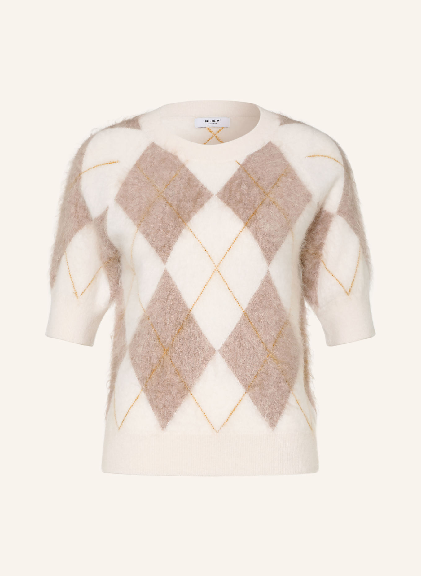 REISS Tricou tricotat AIMEE din cașmir: CREM / TAUPE