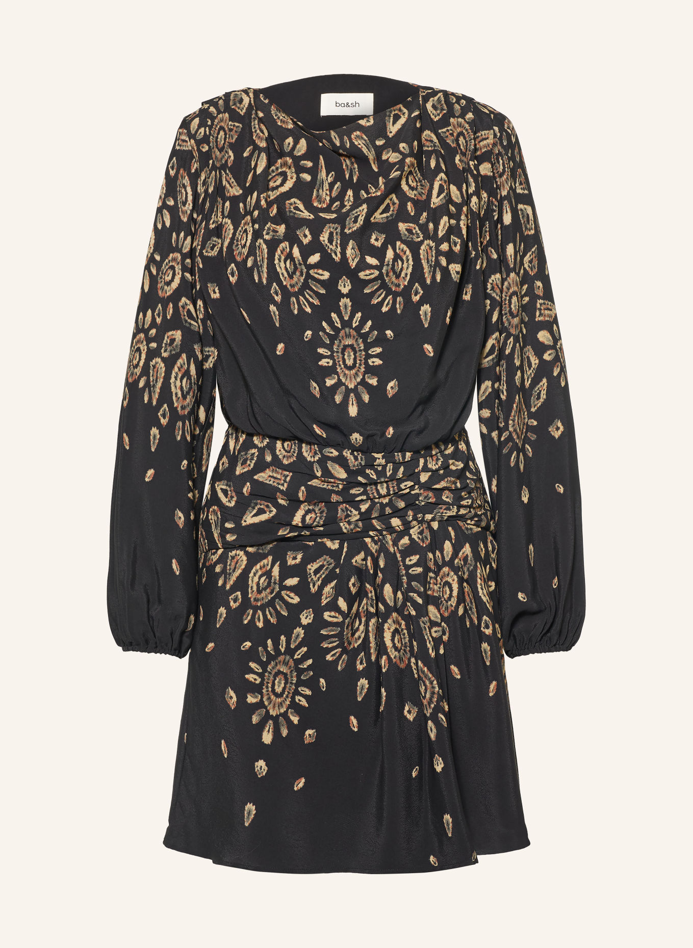 ba&sh BEONA Dress: BLACK / DUSKY PINK / CREAM