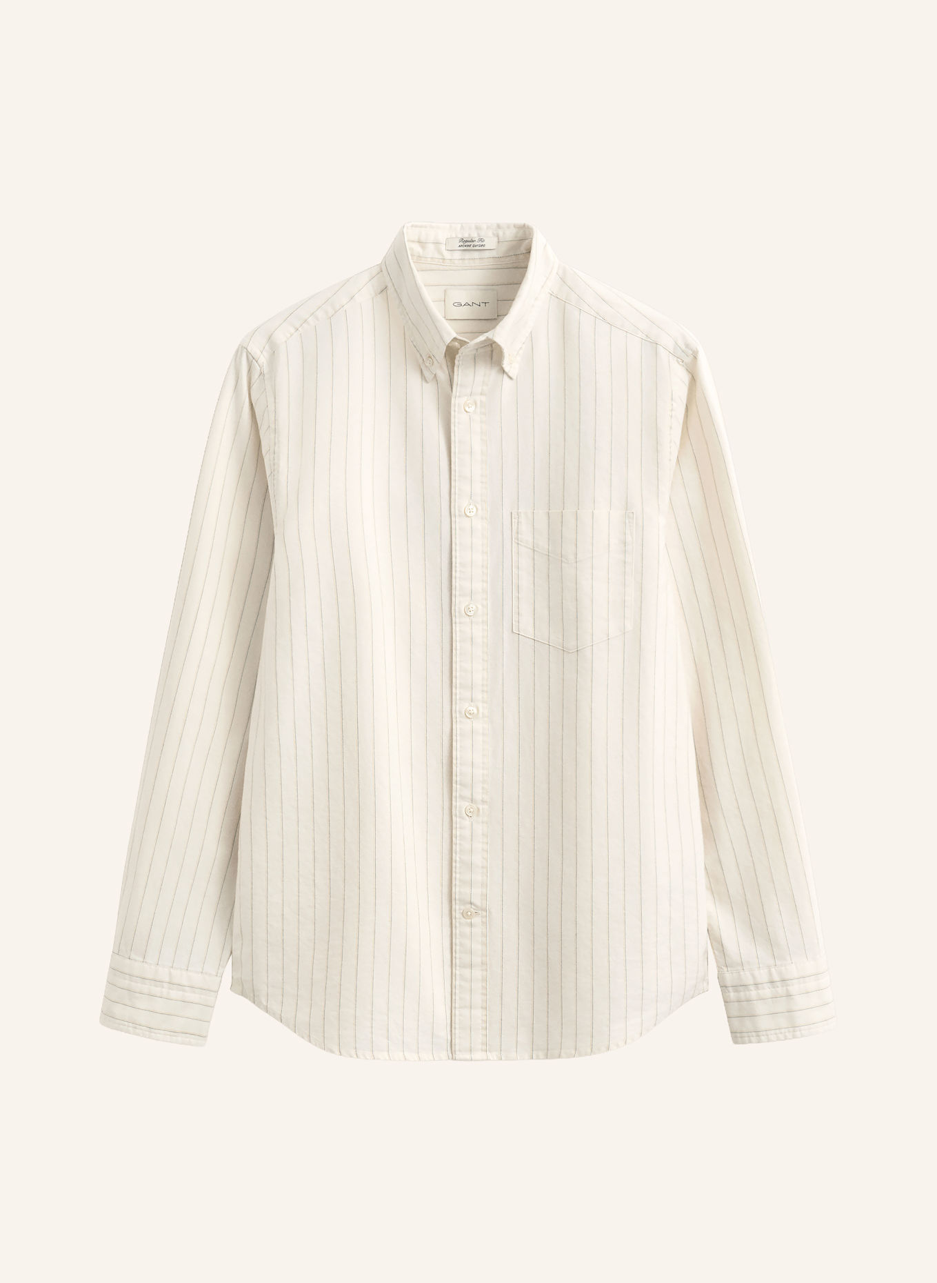 GANT Slim-Fit Oxford shirt: CREAM / GRAY / LIGHT ORANGE