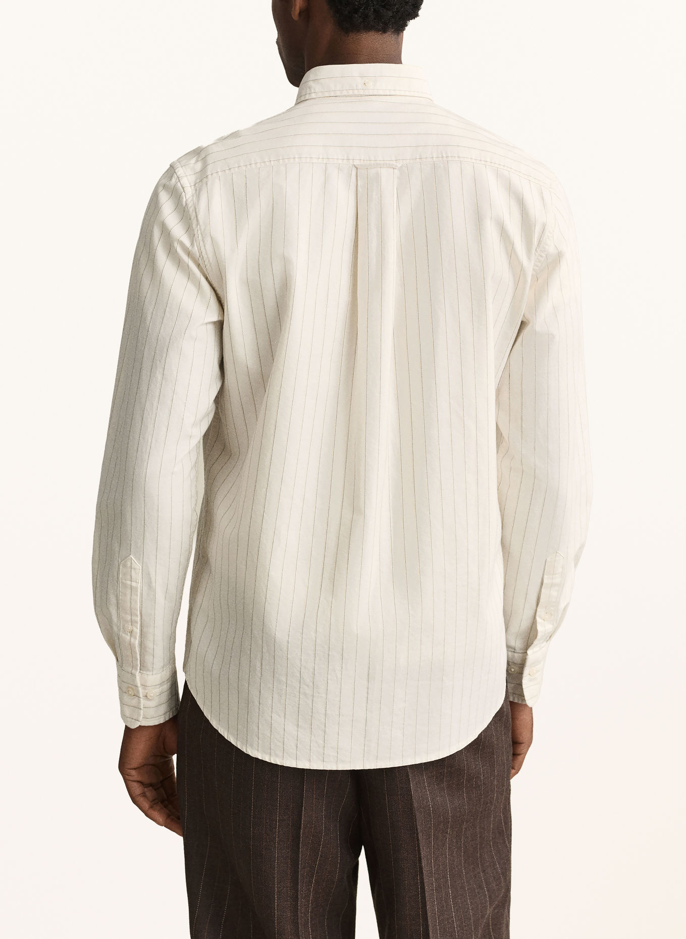 GANT Slim-Fit Oxford shirt: CREAM / GRAY / LIGHT ORANGE
