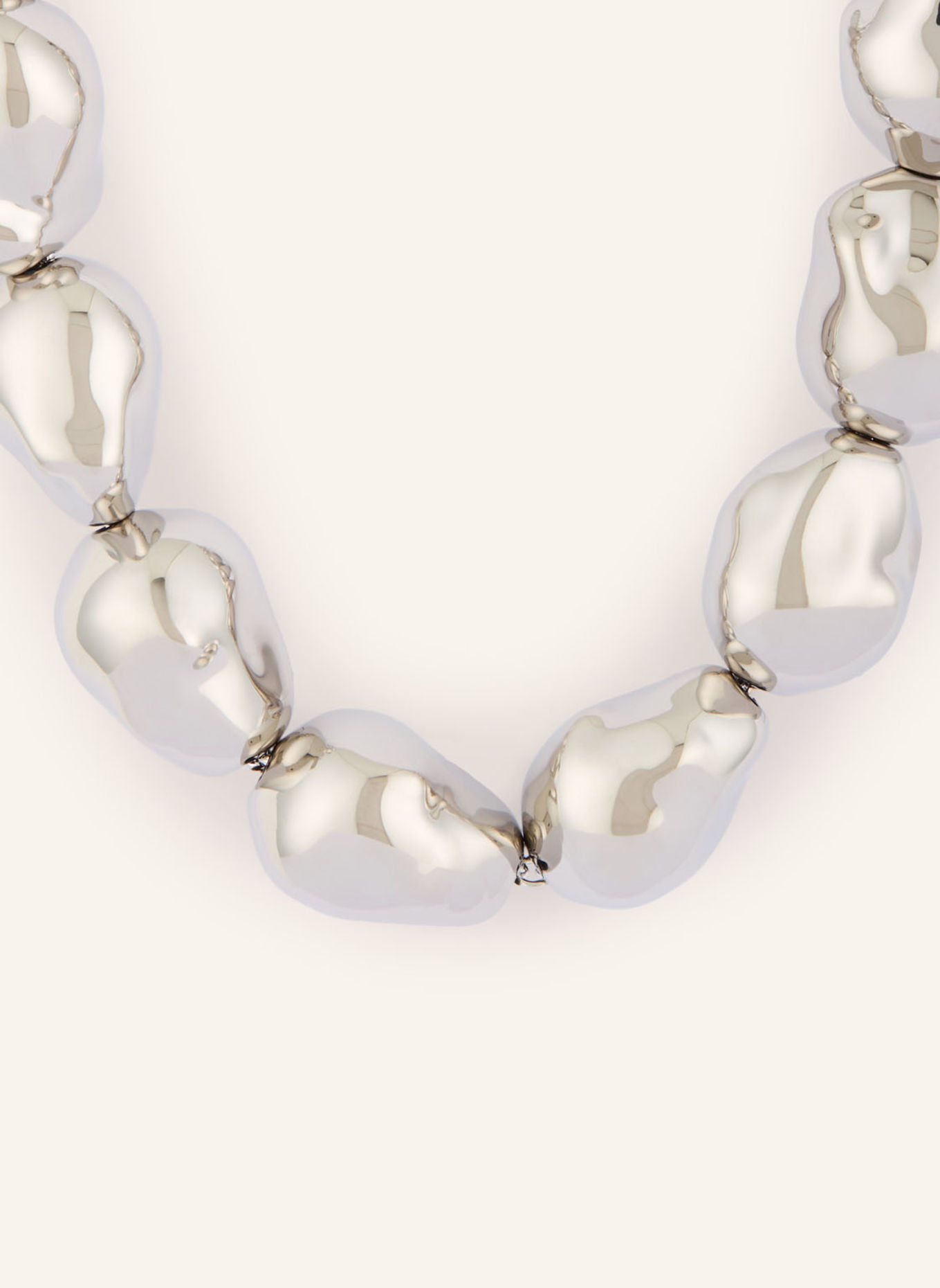 VANESSA BARONI BIG ORGANIC PEARL Necklace: SILVER