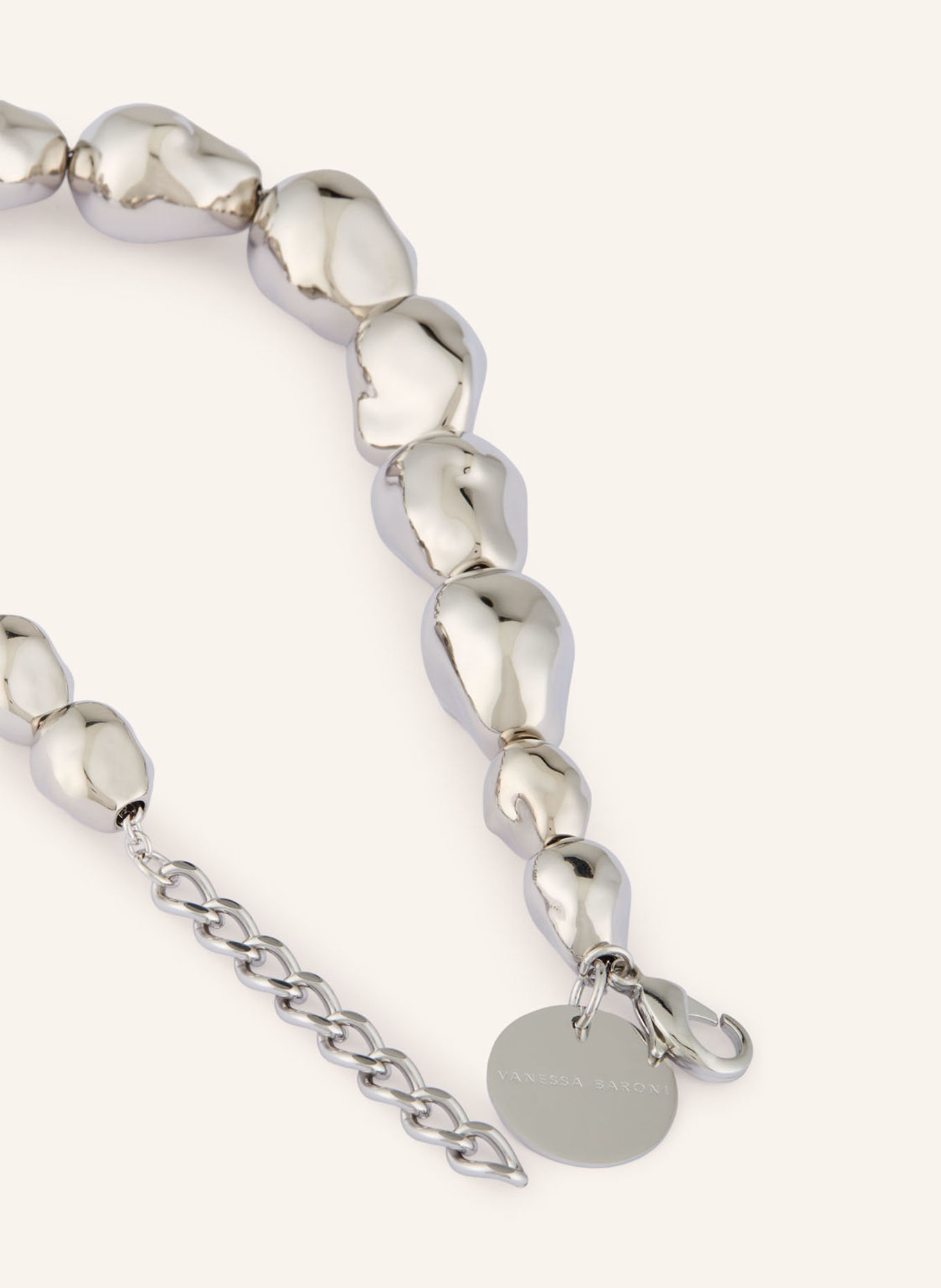 VANESSA BARONI BIG ORGANIC PEARL Necklace: SILVER