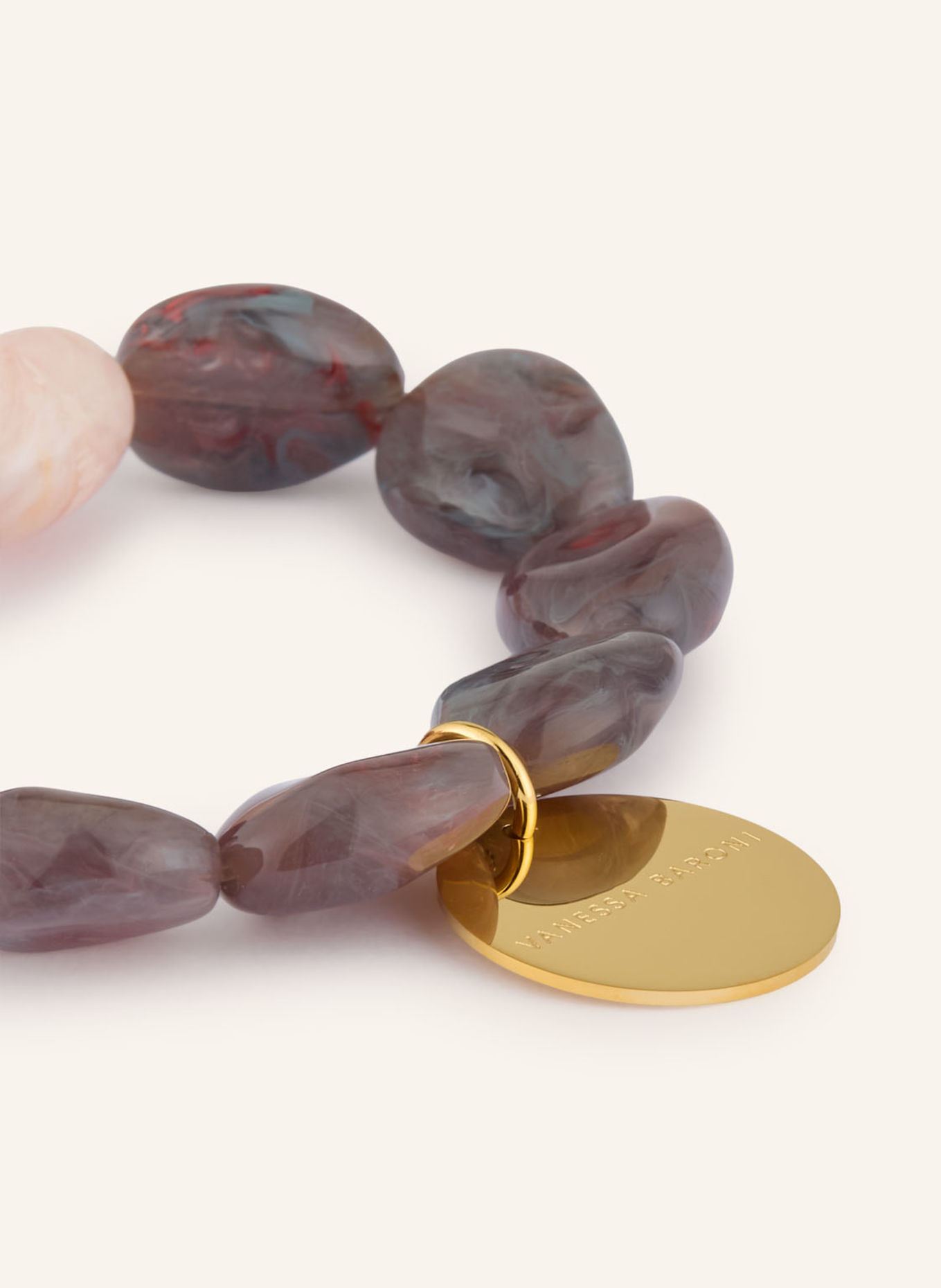 VANESSA BARONI Armbånd: TAUPE / LYSEROSA / MØRKERØD