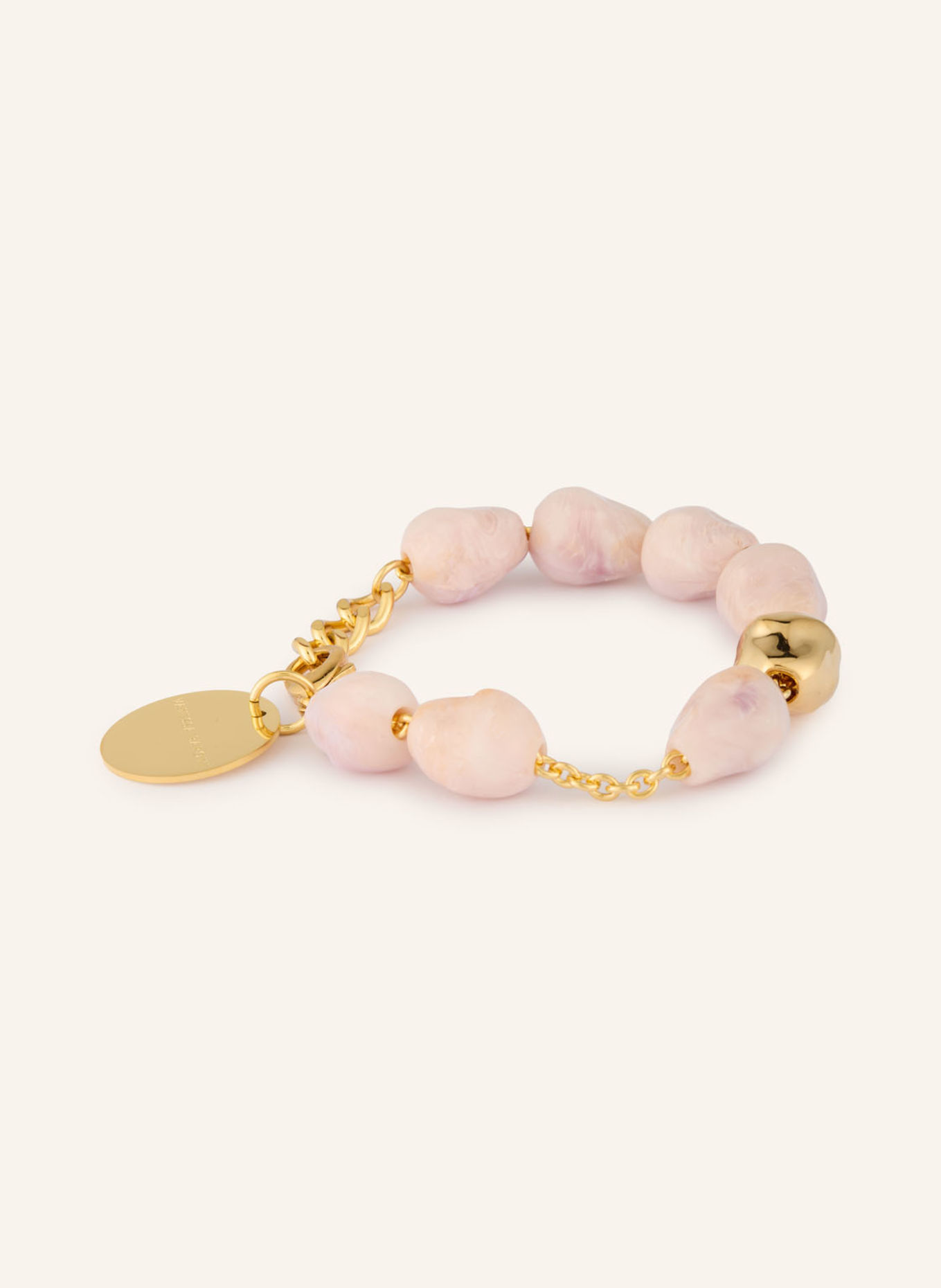 VANESSA BARONI ORGANIC PEARL Bracelet: GOLD / LIGHT PINK