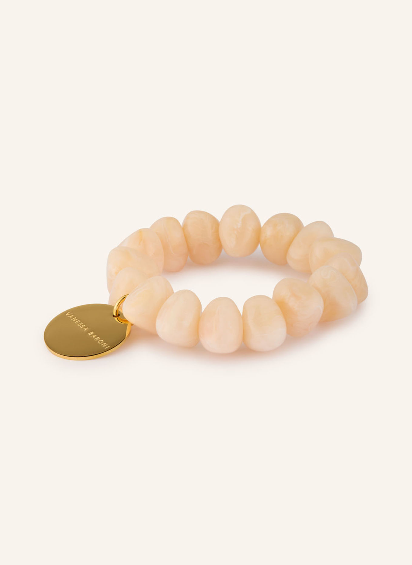 VANESSA BARONI Armbånd STONE FLEX: LYSEORANGE / GULD