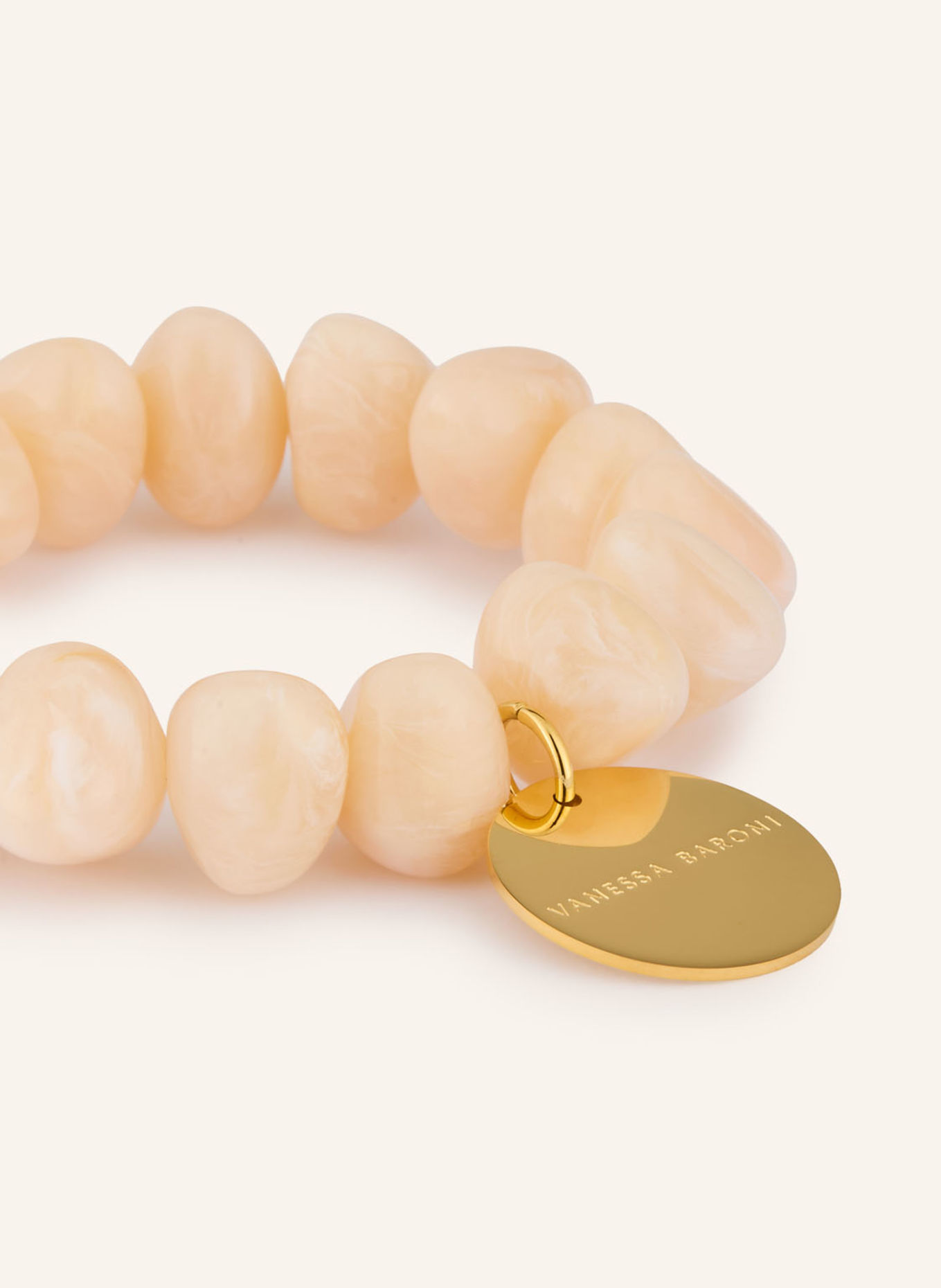 VANESSA BARONI Armbånd STONE FLEX: LYSEORANGE / GULD