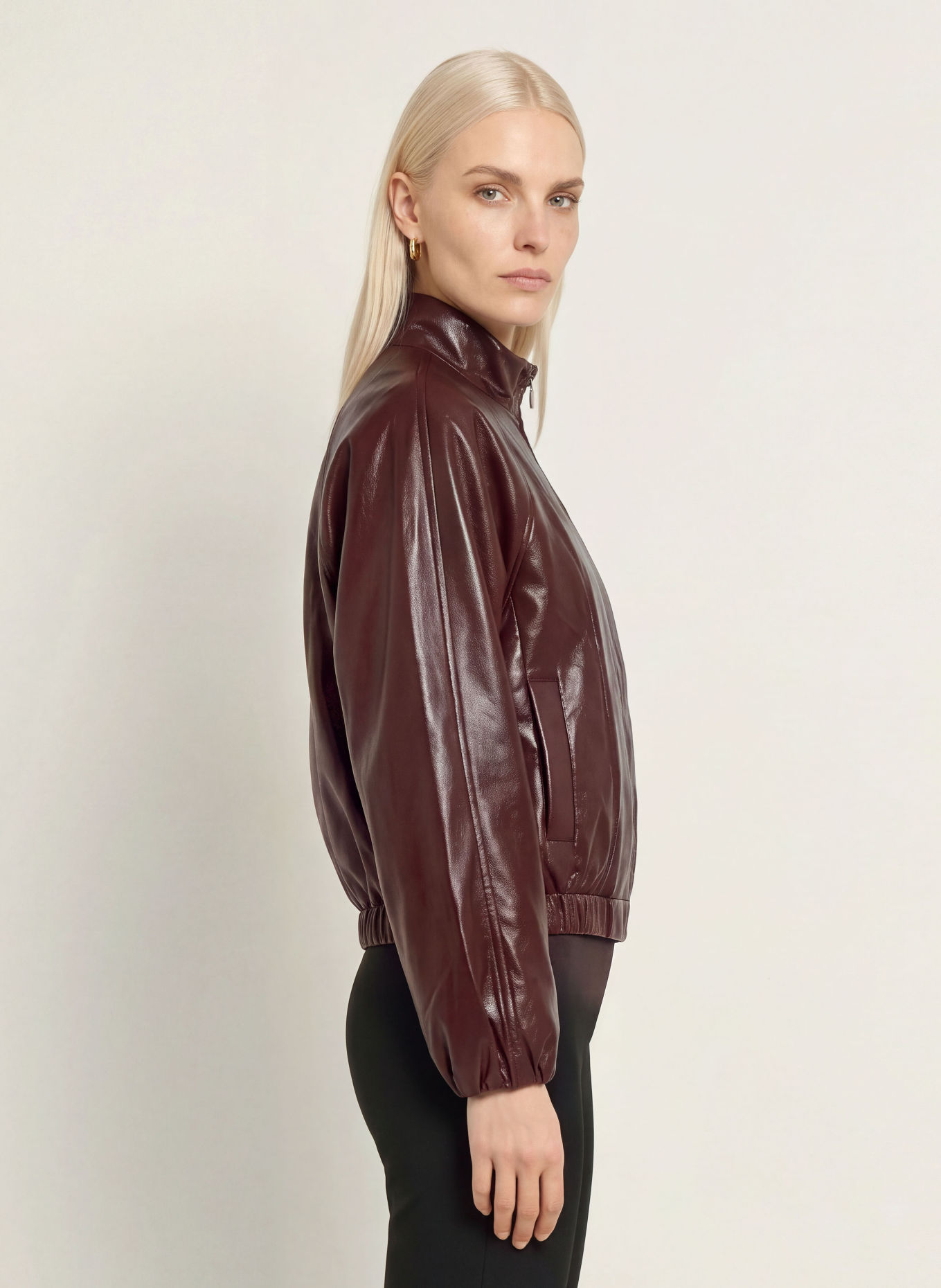Joseph Ribkoff Blouson in Lederoptik: DUNKELROT
