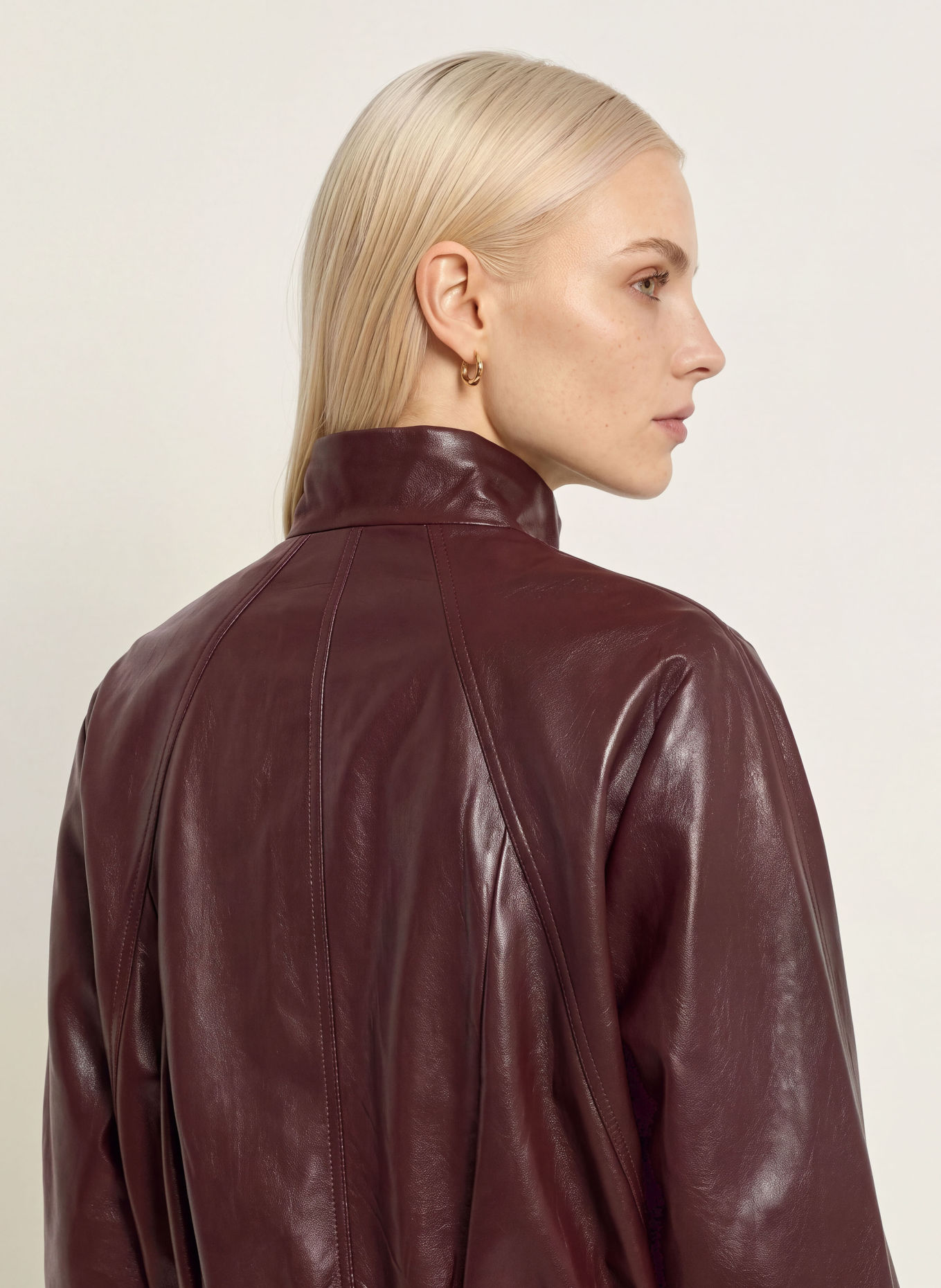 Joseph Ribkoff Blouson in Lederoptik: DUNKELROT