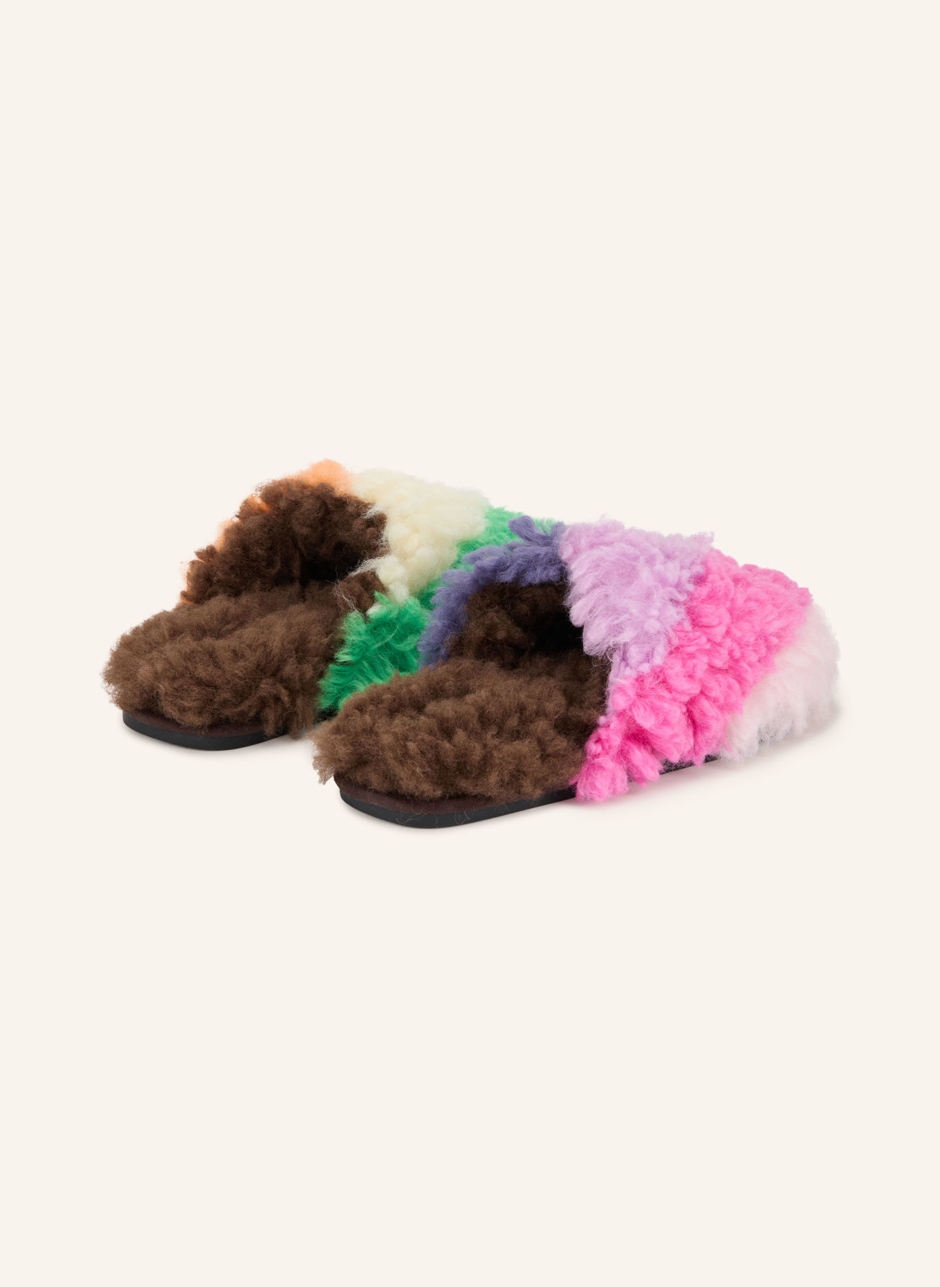 KURT GEIGER Chaussons KENSINGTON ornés de pierres décoratives: ROSE / LILAS / VERT