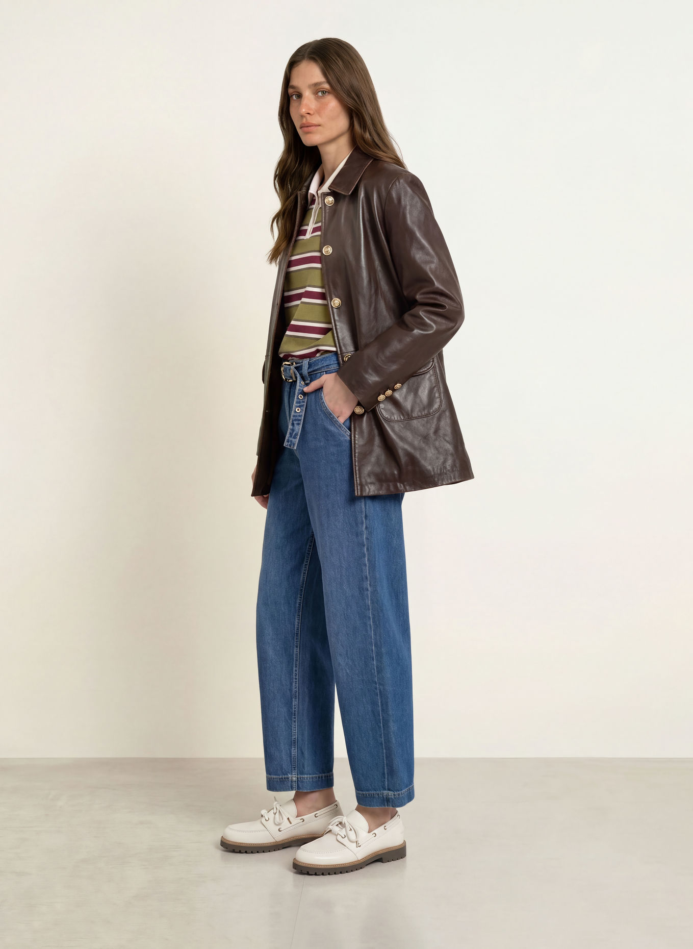 CLAUDIE PIERLOT Jeansy typu barrel: 0017 BLUE DENIM