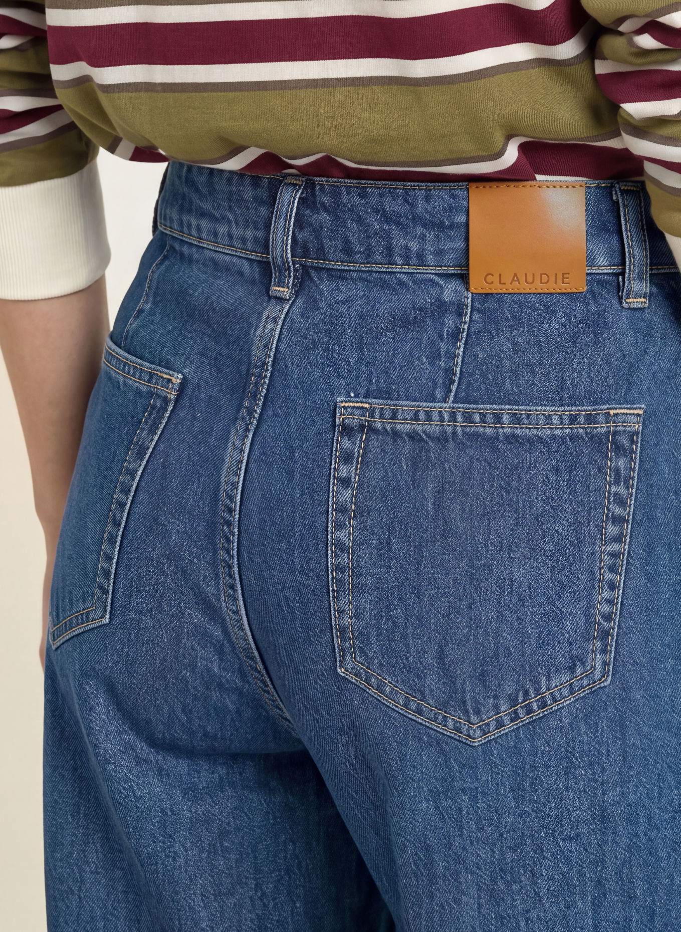 CLAUDIE PIERLOT Jeansy typu barrel: 0017 BLUE DENIM