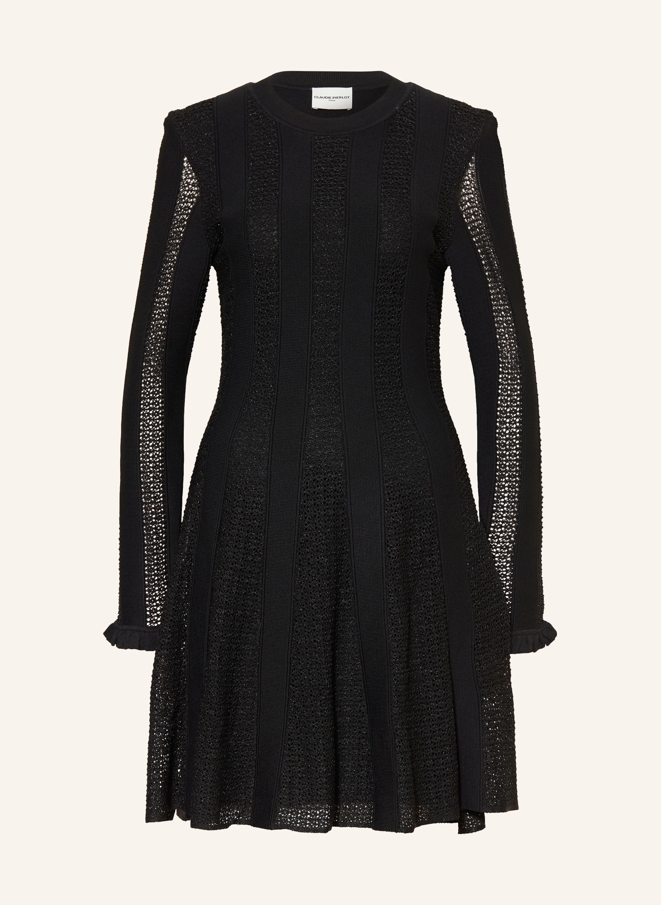 CLAUDIE PIERLOT Strickkleid mit Glitzergarn: SCHWARZ